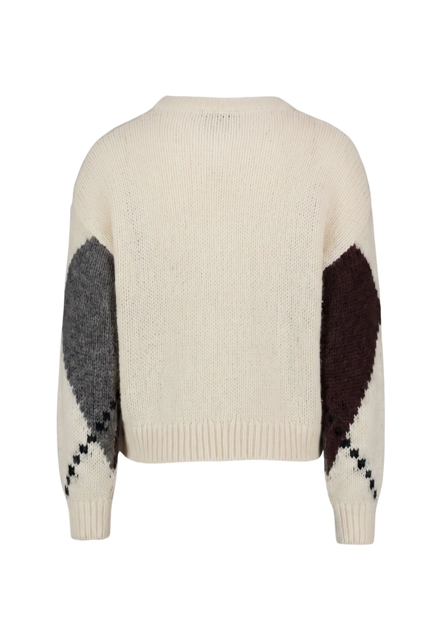 Zero Rundhalspullover »Grobstrick-Pullover mit Intarsie«