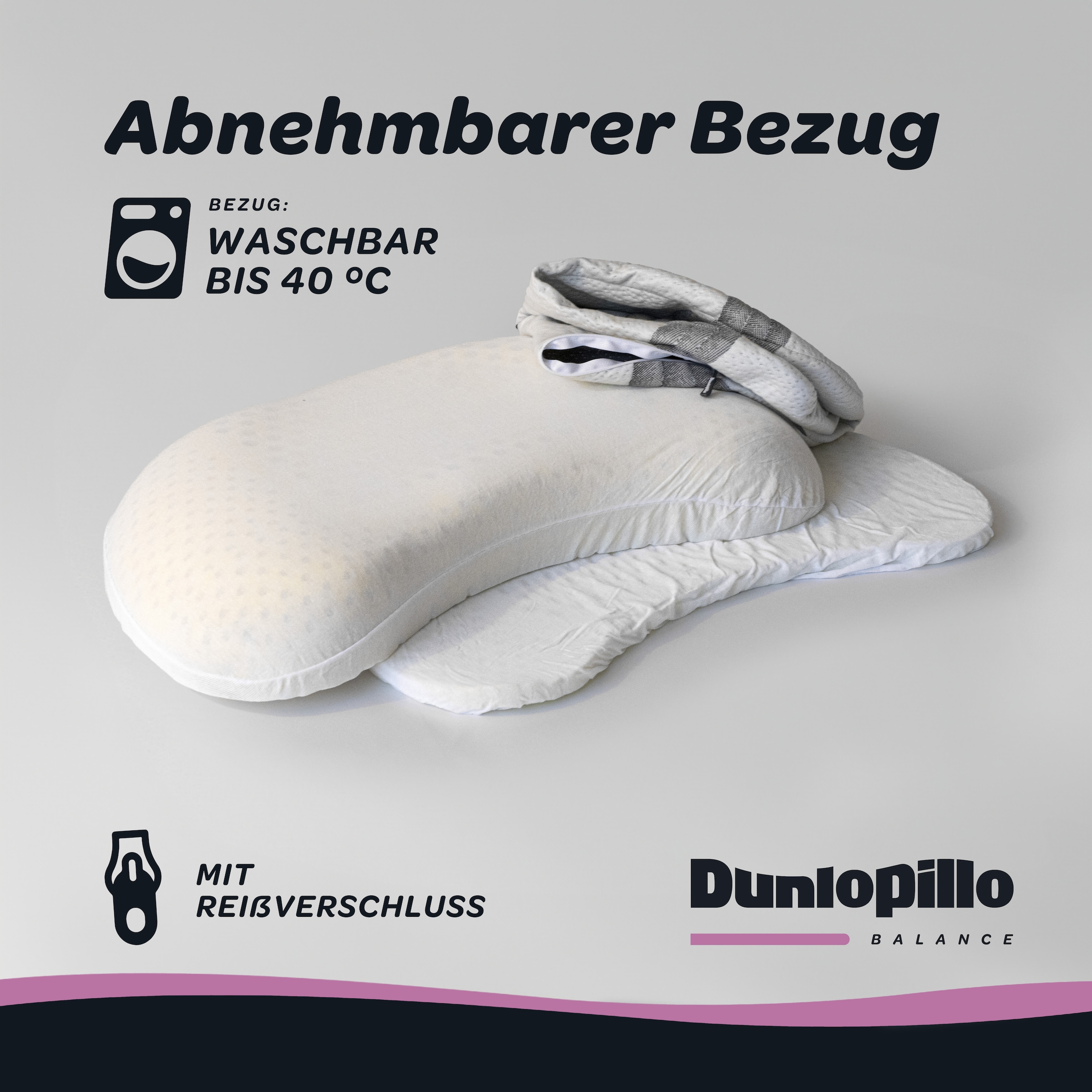 Dunlopillo Nackenstützkissen »Anti-Aging, NEUHEIT, Nackenstützkissen mit zwei Kernkomponenten« Füllung: Viskoschaum 1 Stk. tlg. in Größe 38 x 53 x 9 cm, für variable Höhenanpassung 7 oder 9 cm