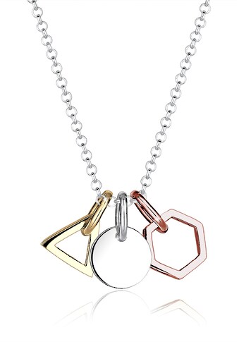Elli Kette mit Anhänger »Geo Dreieck Hexagon Kreis Tricolor Silber« kaufen
