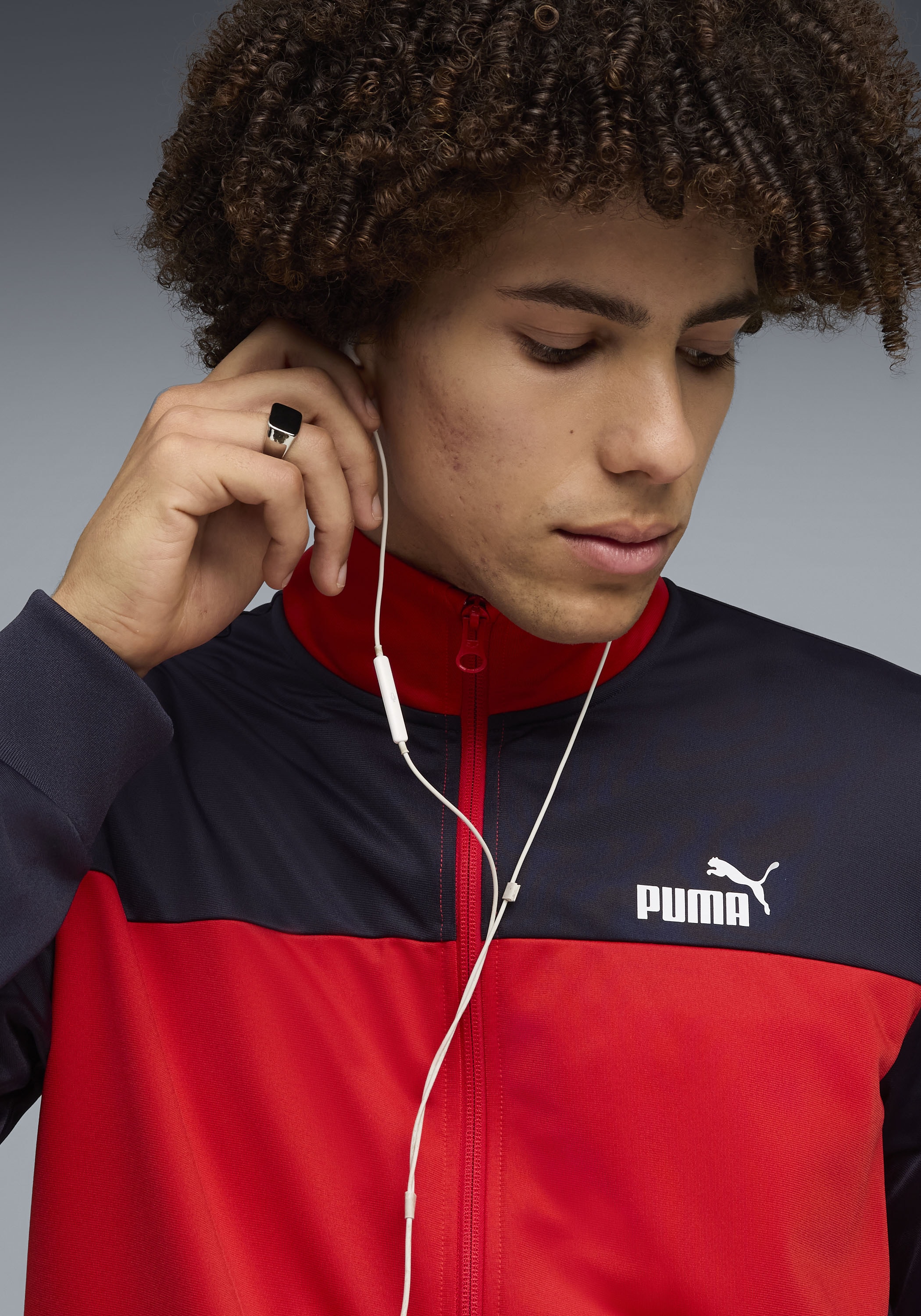 PUMA Trainingsanzug »POLY COLORBLOCK SUIT« 2 tlg. für vielseitige Sportmode, Regular Fit, ohne Kapuze