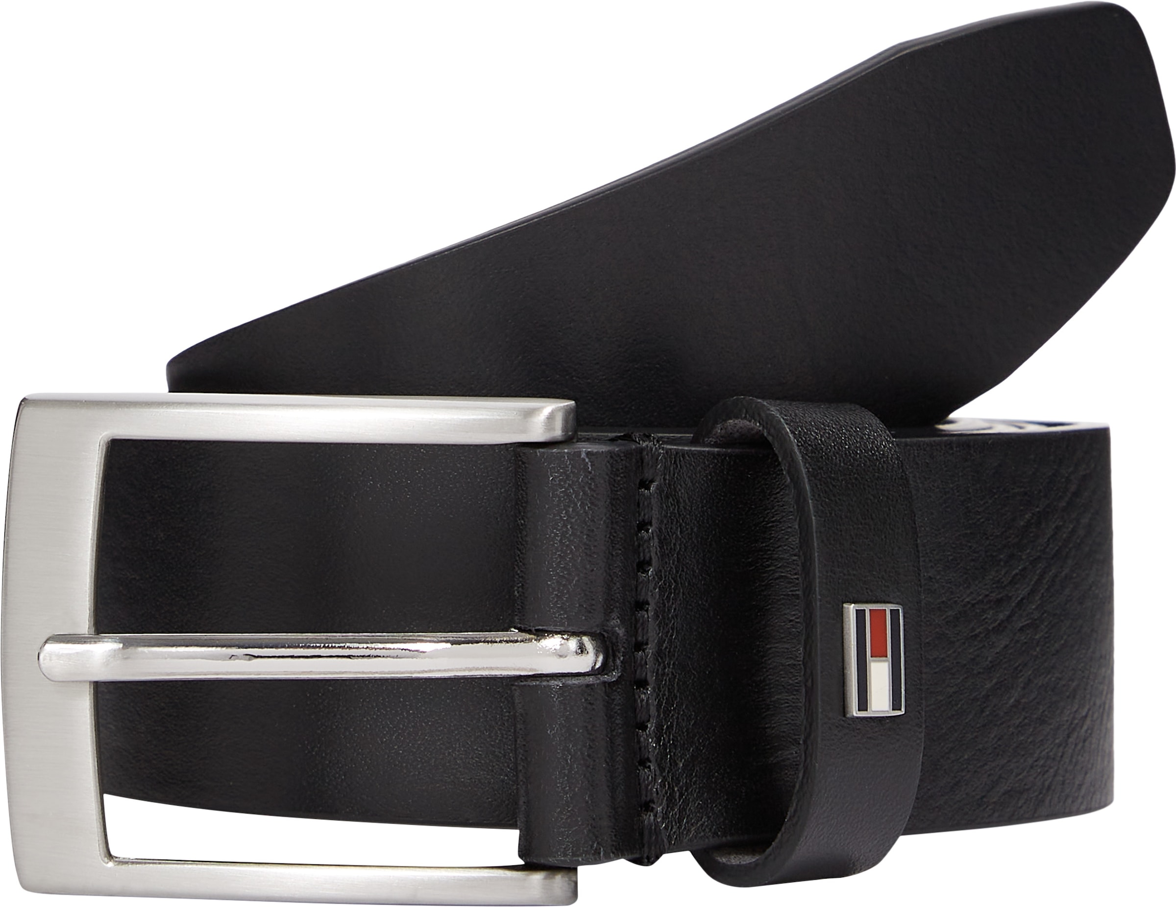 Tommy Hilfiger Ledergürtel »ADAN 3.5 EXT«, Metalllogopatch, Einfachdornschnalle