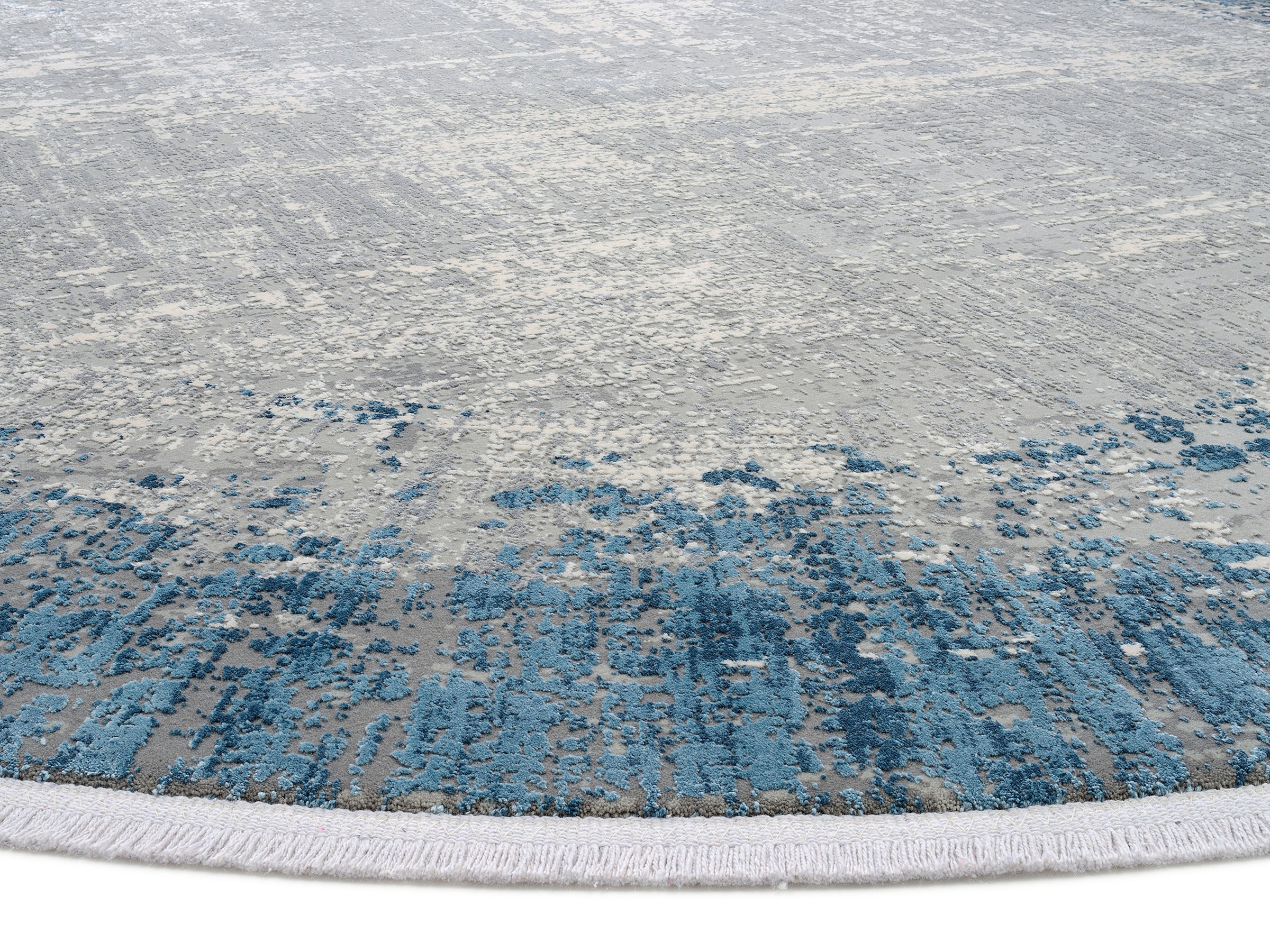 WK WOHNEN Teppich »BORDER«, rund, 8 mm Höhe, hochwertiger Viskoseanteil, samtweiche Oberfläche mit 3 D Effekt