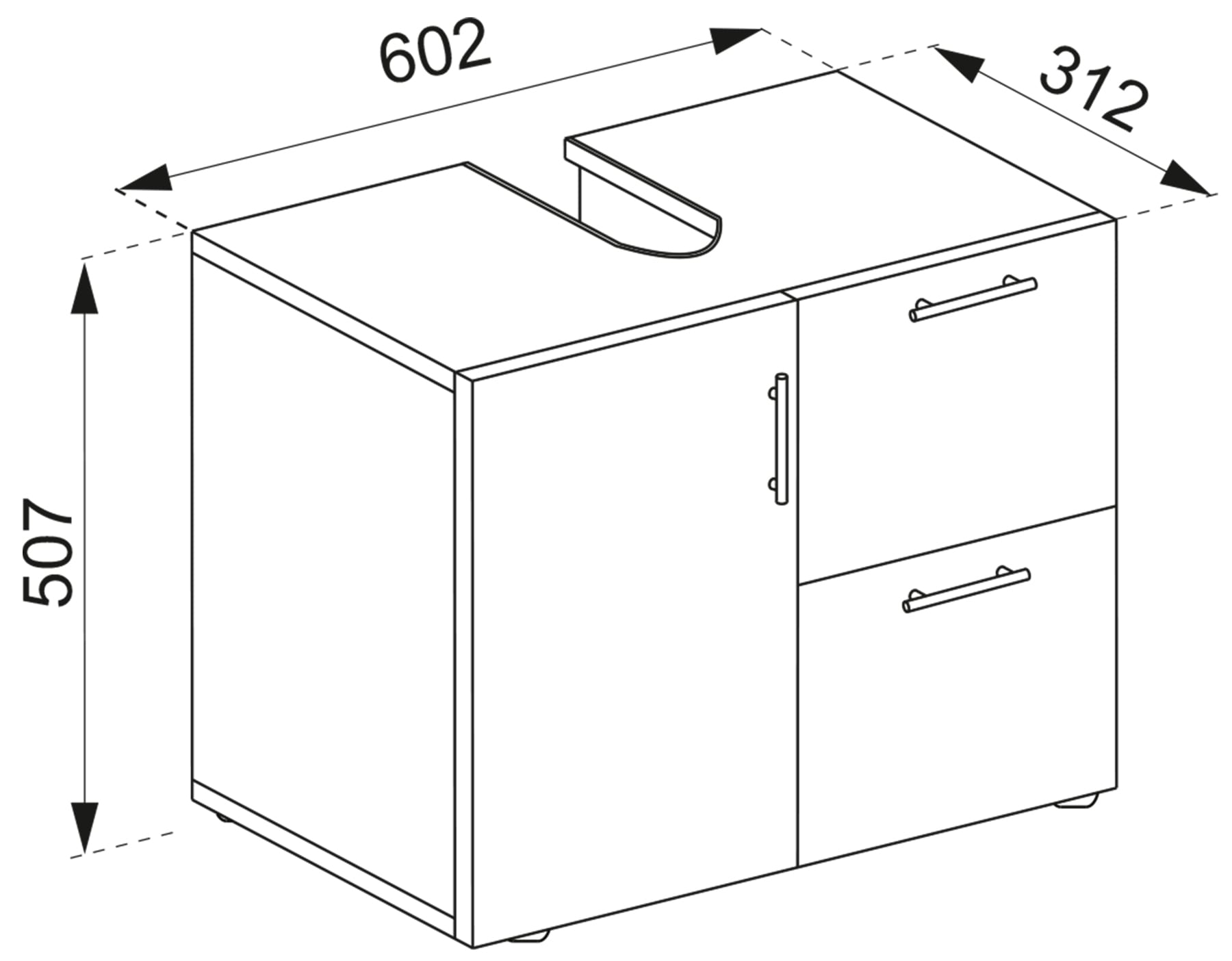 VCM Waschbeckenschrank »Holz Badmöbel Badunterschrank Flandu Schublade«