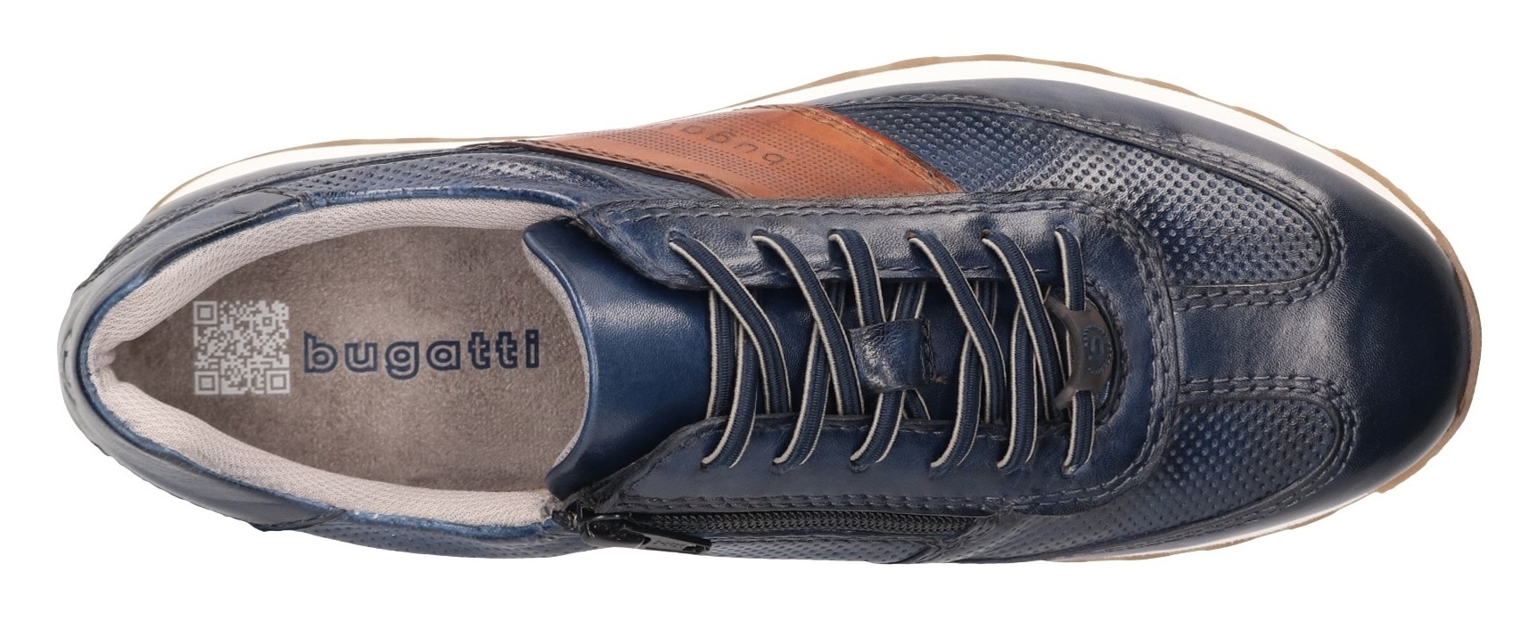 bugatti Sneaker, Freizeitschuh, Halbschuh, Schnürschuh mit Kontrastbesatz