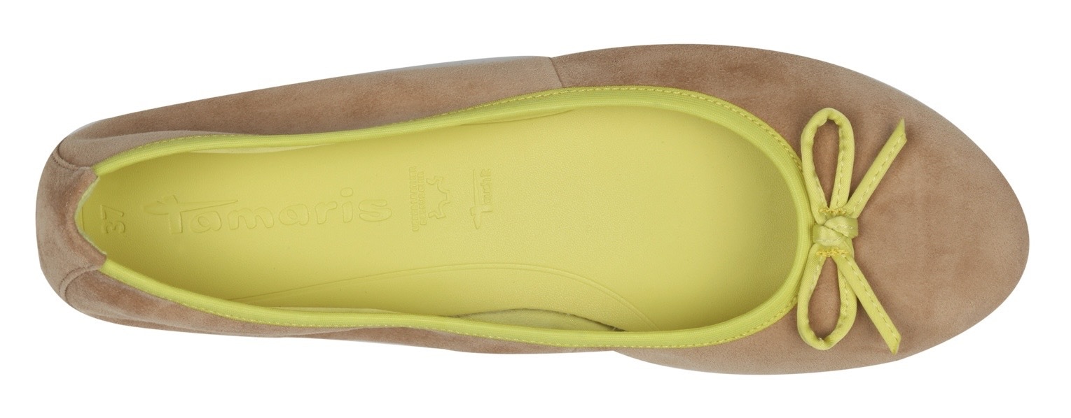 Tamaris Ballerina, Blockabsatz, Businessschuh, Schlupfschuh mit süßer Zierschleife