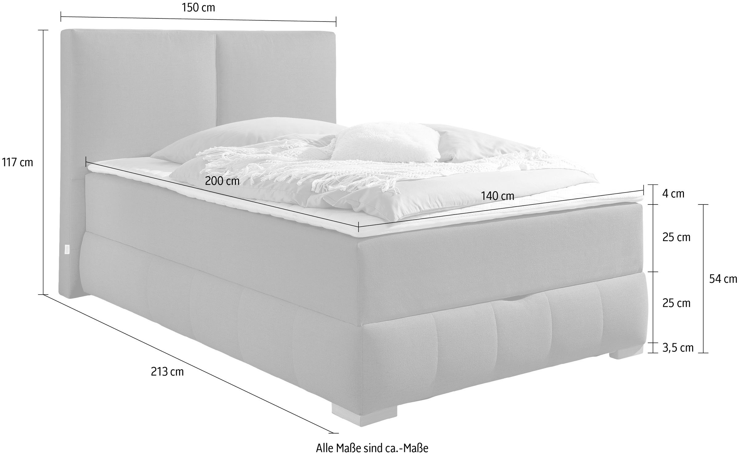 Guido Maria Kretschmer Home&Living Boxbett »Wehma«, in H2, H3 & H4 wählbar, inklusive Topper