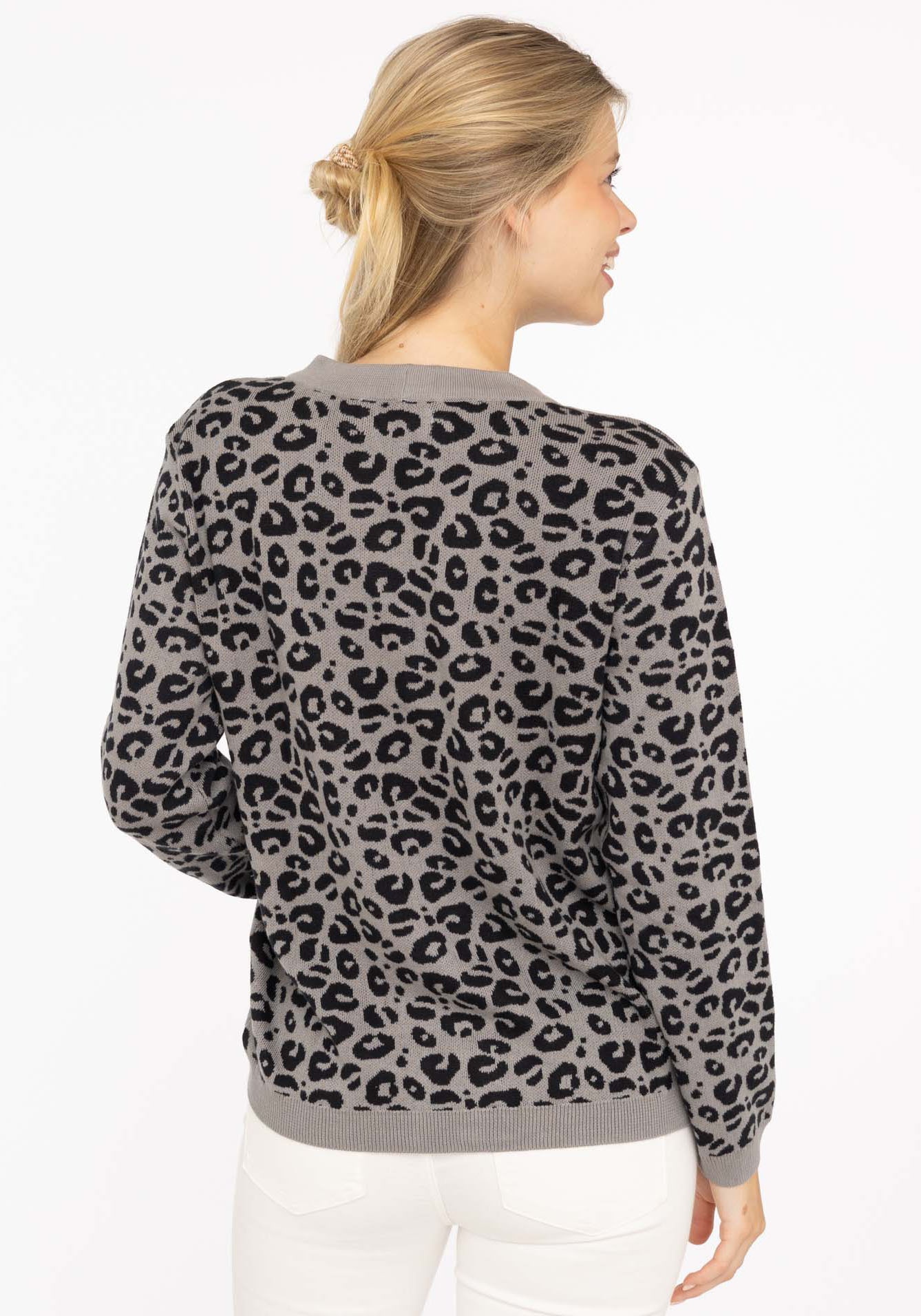 Zwillingsherz Strickjacke »"Gestrickter-Leo"«, mit Knöpfen, mit Leomuster aus reiner Baumwolle