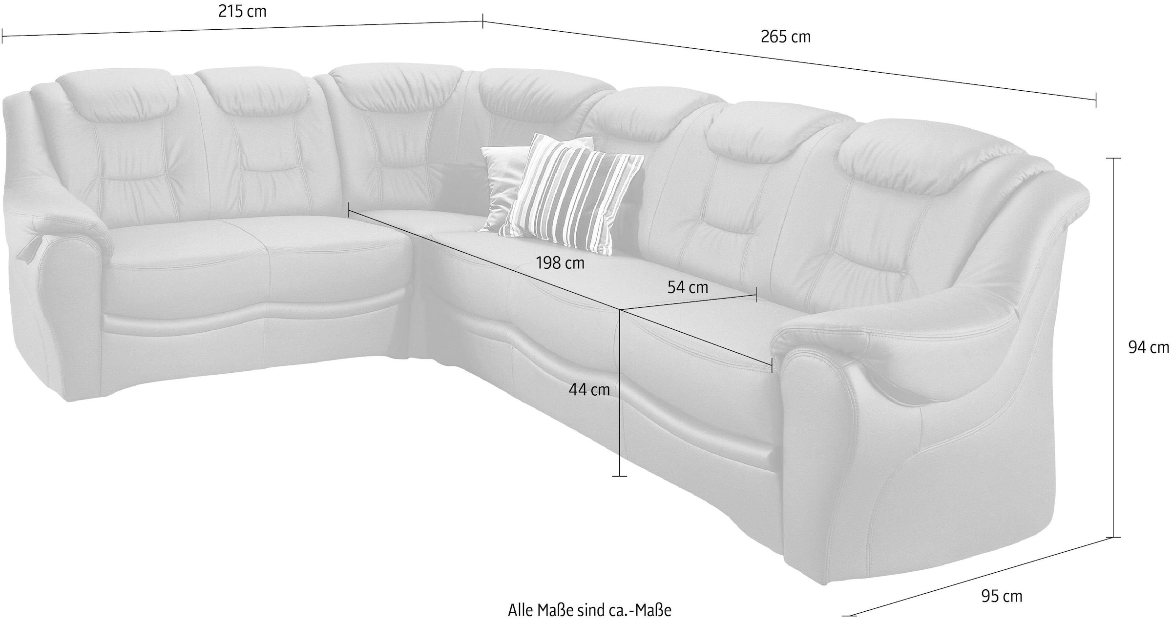 sit&more Ecksofa »Bellevue L-Form«, wahlweise mit Bettfunktion