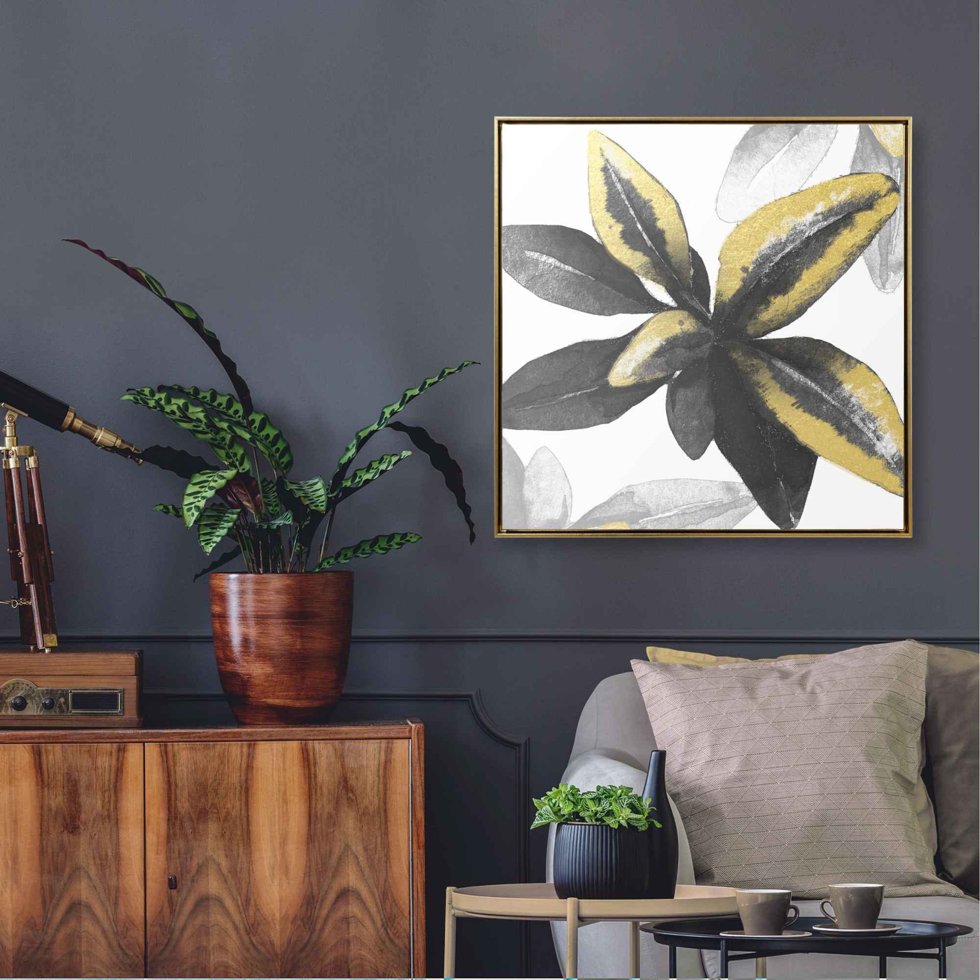 Reinders! Leinwandbild »Leinwandbild Goldenes Blatt Blumen - Glamourös -  Pflanzen«, Blätter, (1 St.) auf Rechnung kaufen