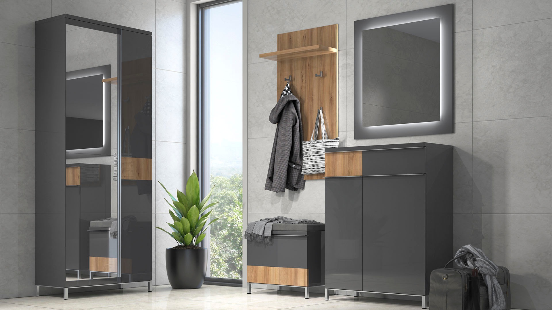 Places of Style Garderobenschrank »Onyx«, UV lackiert, mit Soft-Close-Funktion