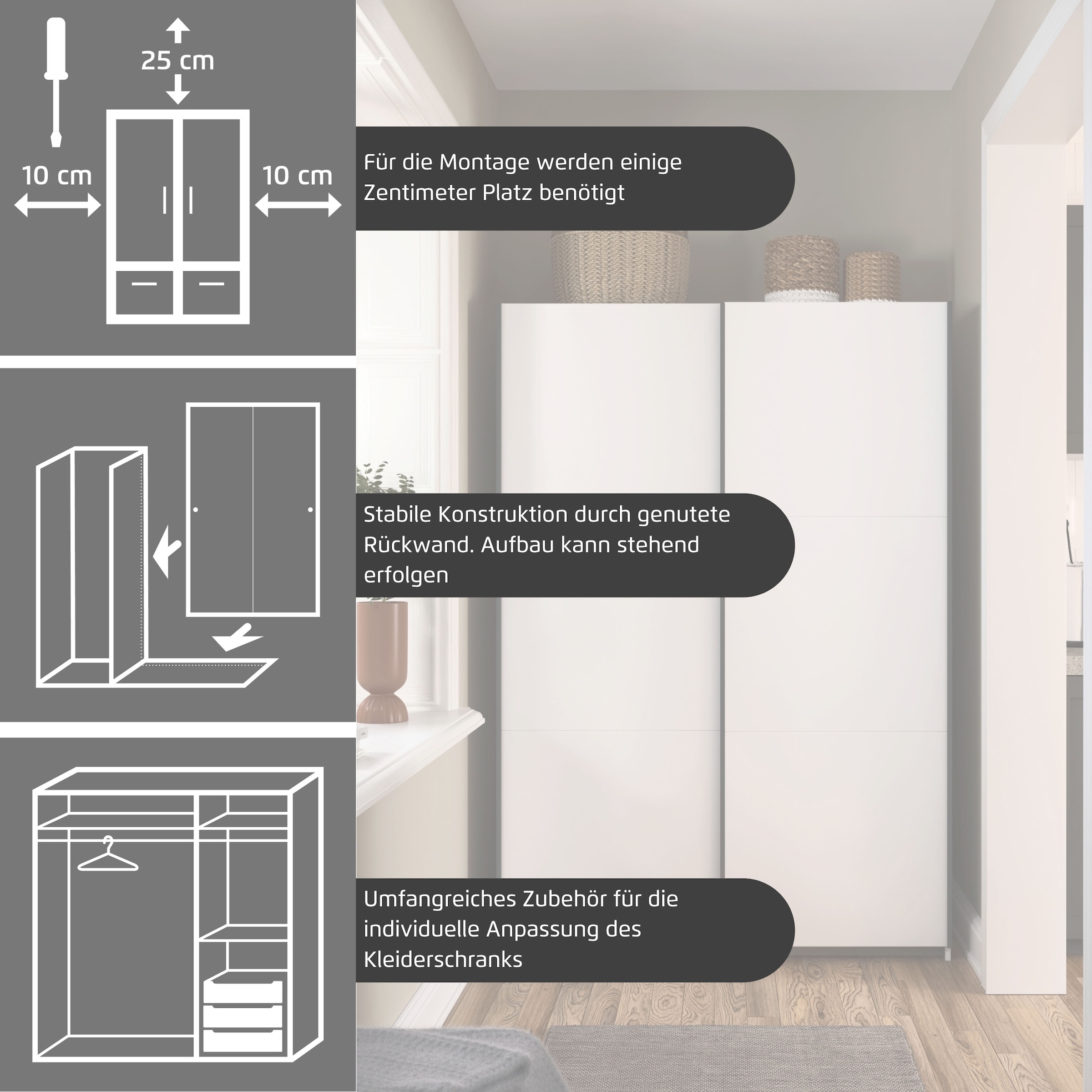 INOSIGN Schwebetürenschrank »PAULLY Schlafzimmerschrank Garderobe Preiskracher«, Kleiderschrank Breite 131 cm Bestseller MADE IN GERMANY RAUCH Schrank