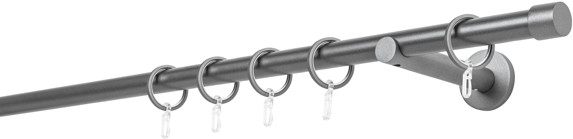 mydeco Gardinenstange "20mm Cap Wandträger 12 cm" 1 läufig-läufig Fixmaß