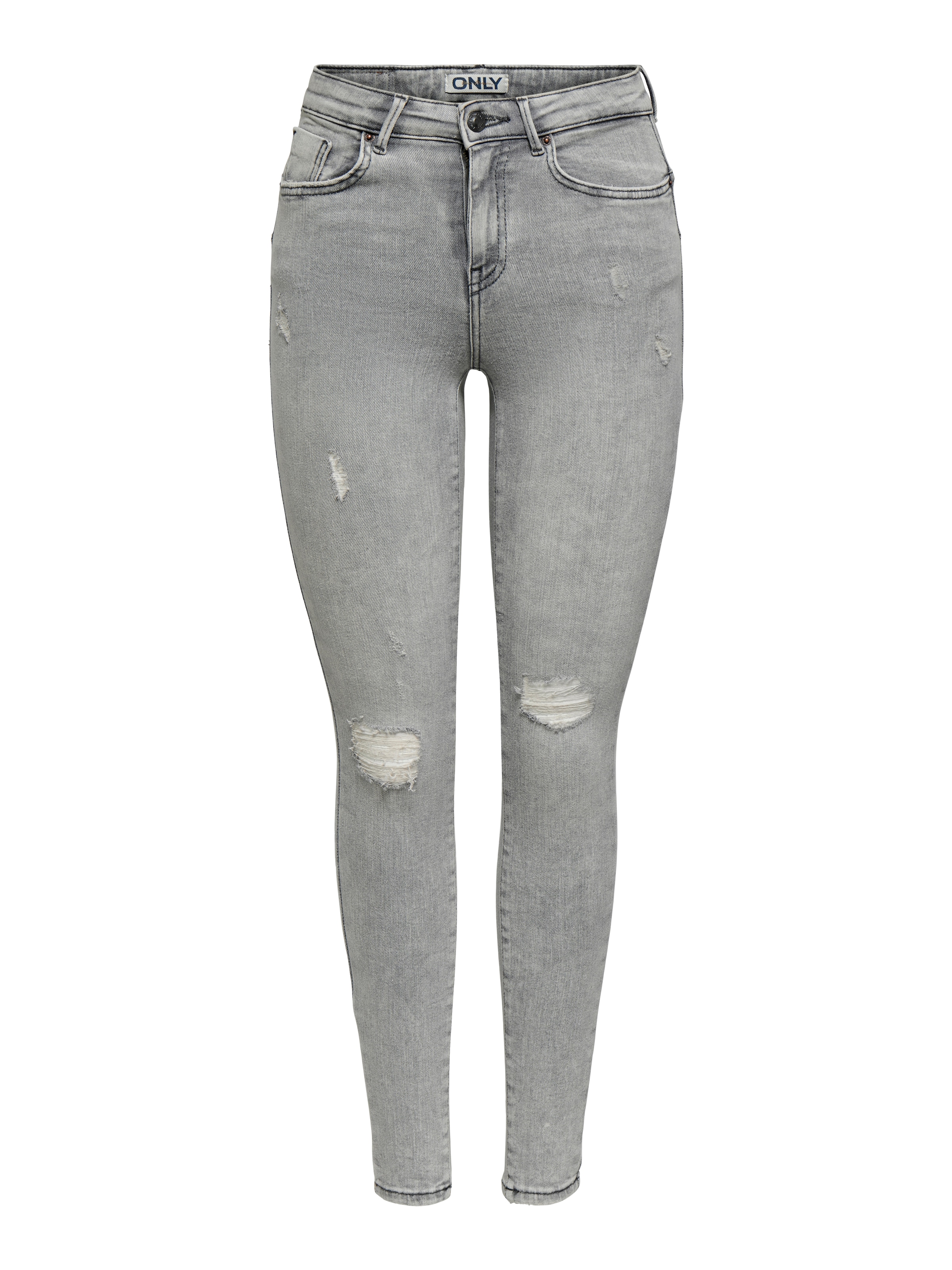 ONLY Skinny-fit-Jeans »ONLPOWER MW PUSH UP ANK DES DNM AZ« mit Destroyed-Details
