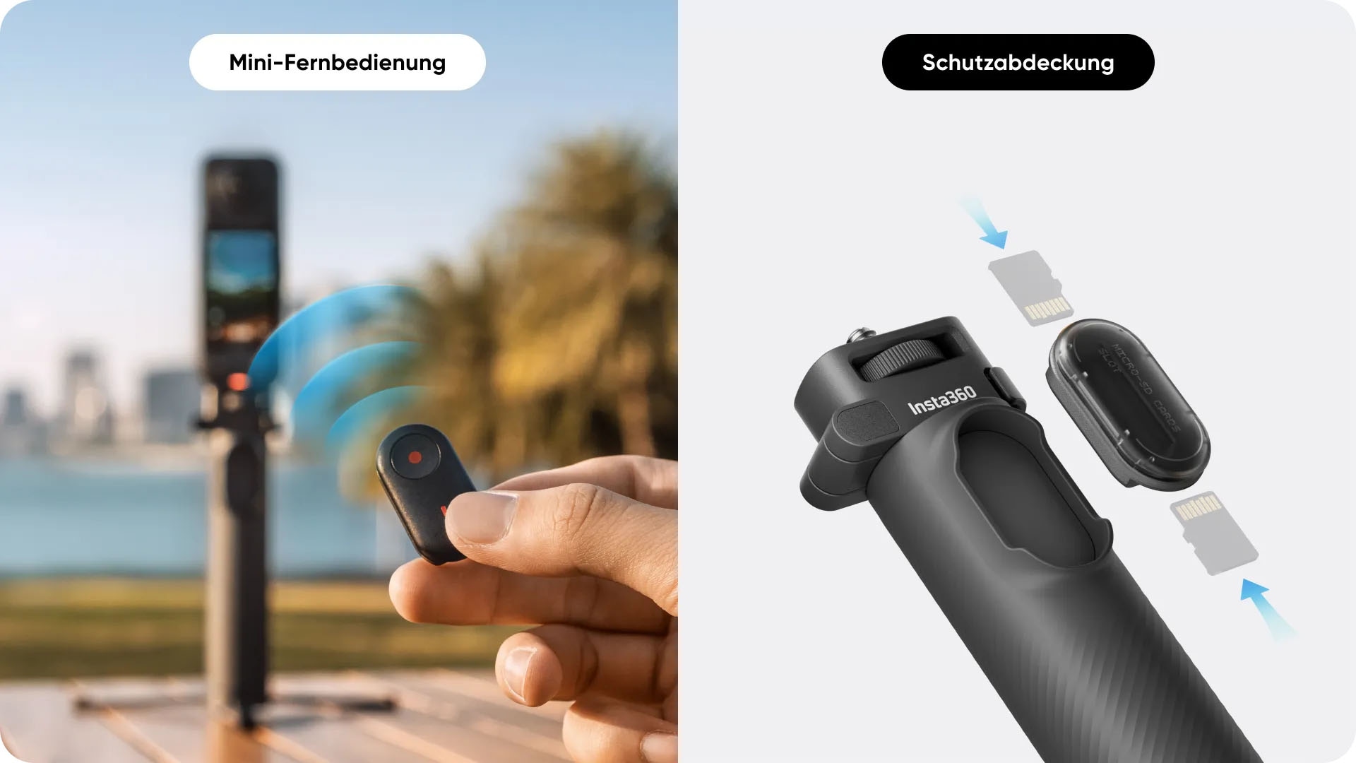 Insta360 Handstativ »Fernbedienungs-Kit für den 2-in-1 Selfie-Stick (1/4"-Halterung)«