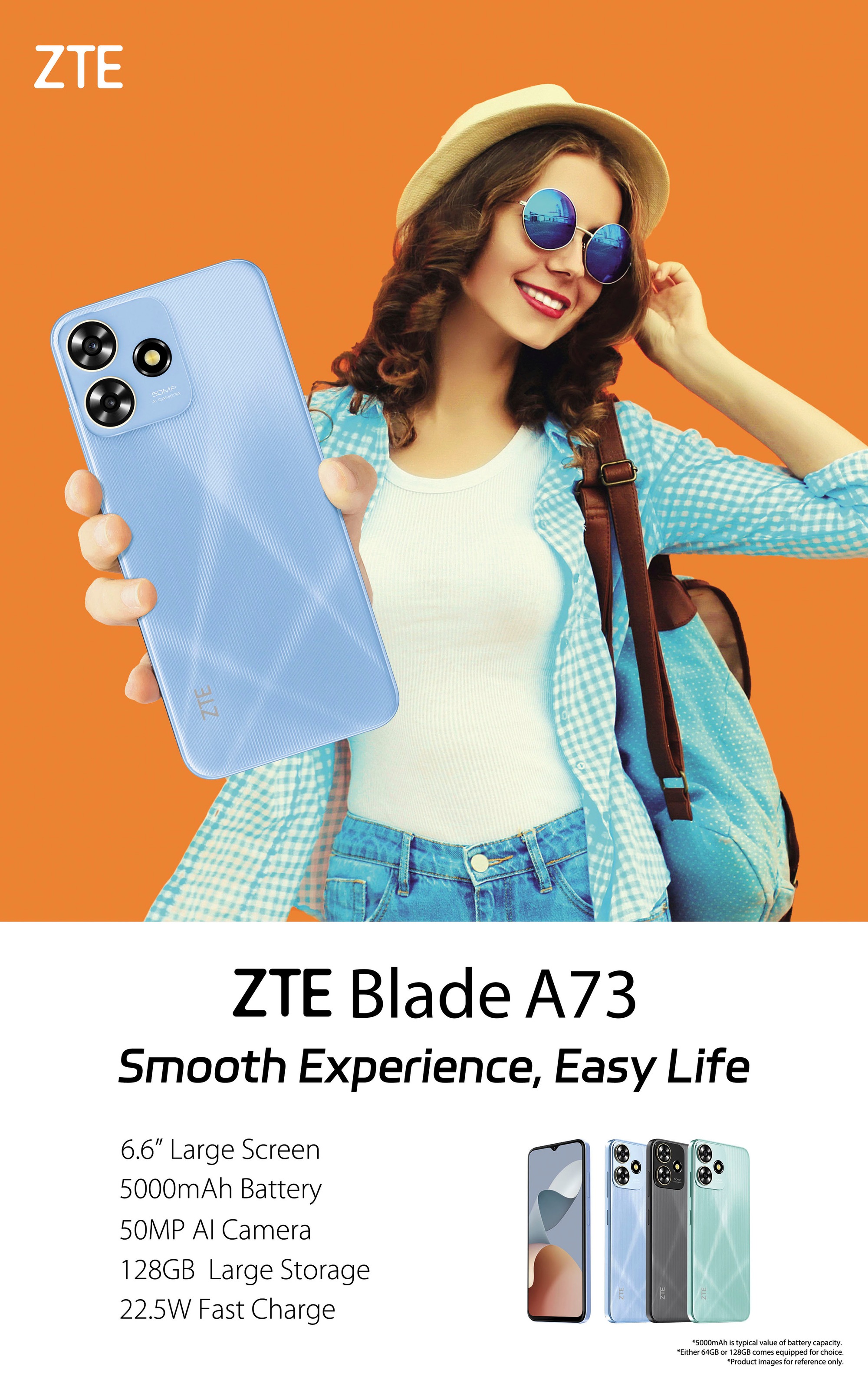 ZTE Smartphone »Blade A73«, schwarz