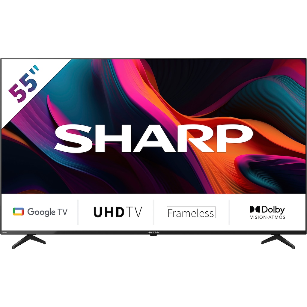 Sharp LED-Fernseher »SHARP 55GL4260E Google TV 139 cm (55 Zoll) 4K Ultra HD Google TV«, 139 cm/55 Zoll, 4K Ultra HD, Google TV-Smart-TV, Dolby Atmos, Dolby Vision, HDMI 2.1 mit eARC