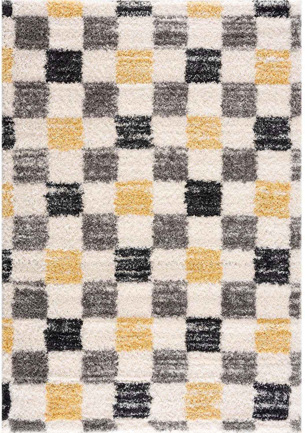 Carpet City Hochflor-Teppich »Pulpy 554«, rechteckig, 30 mm Höhe, Läufer, weich, Karo-Optik, Wohnzimmer, Schlafzimmer, Kinderzimmer