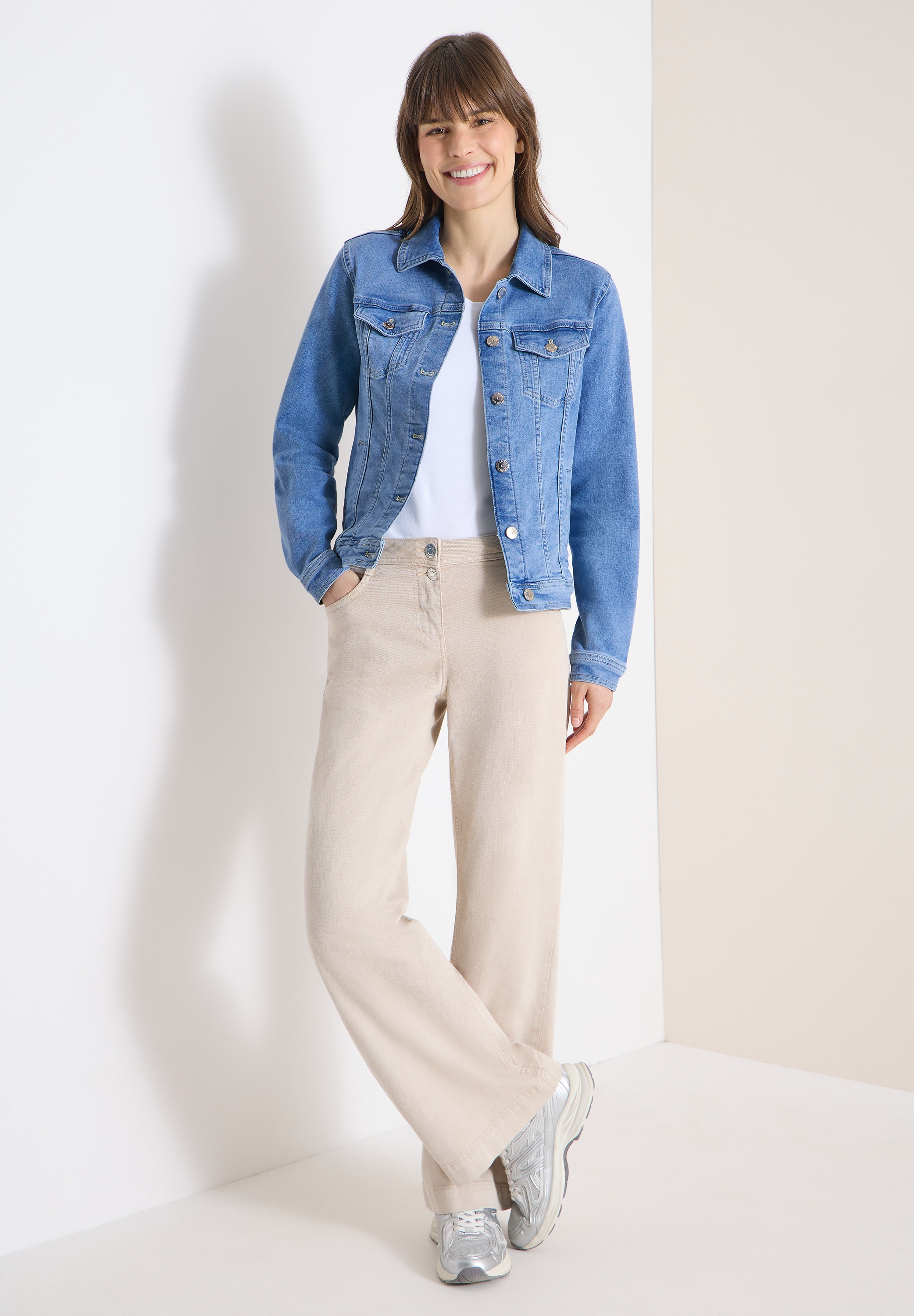 Cecil Jeansjacke ohne Kapuze mit Brusttaschen und Knöpfen