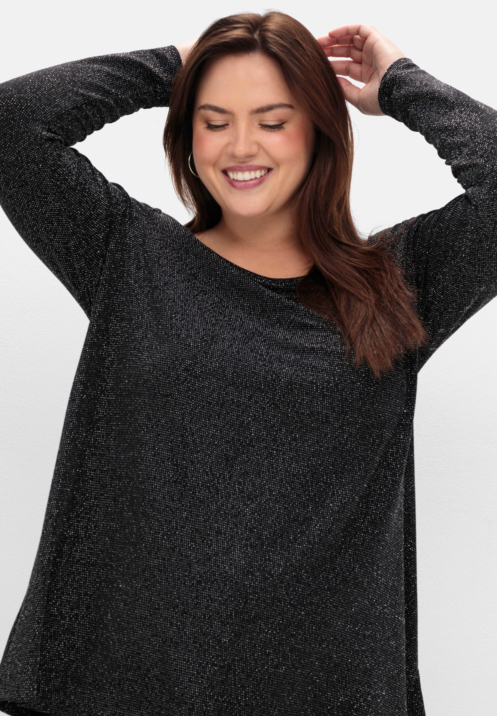 Sheego Longshirt »Longshirt Longshirt mit Effektgarn«