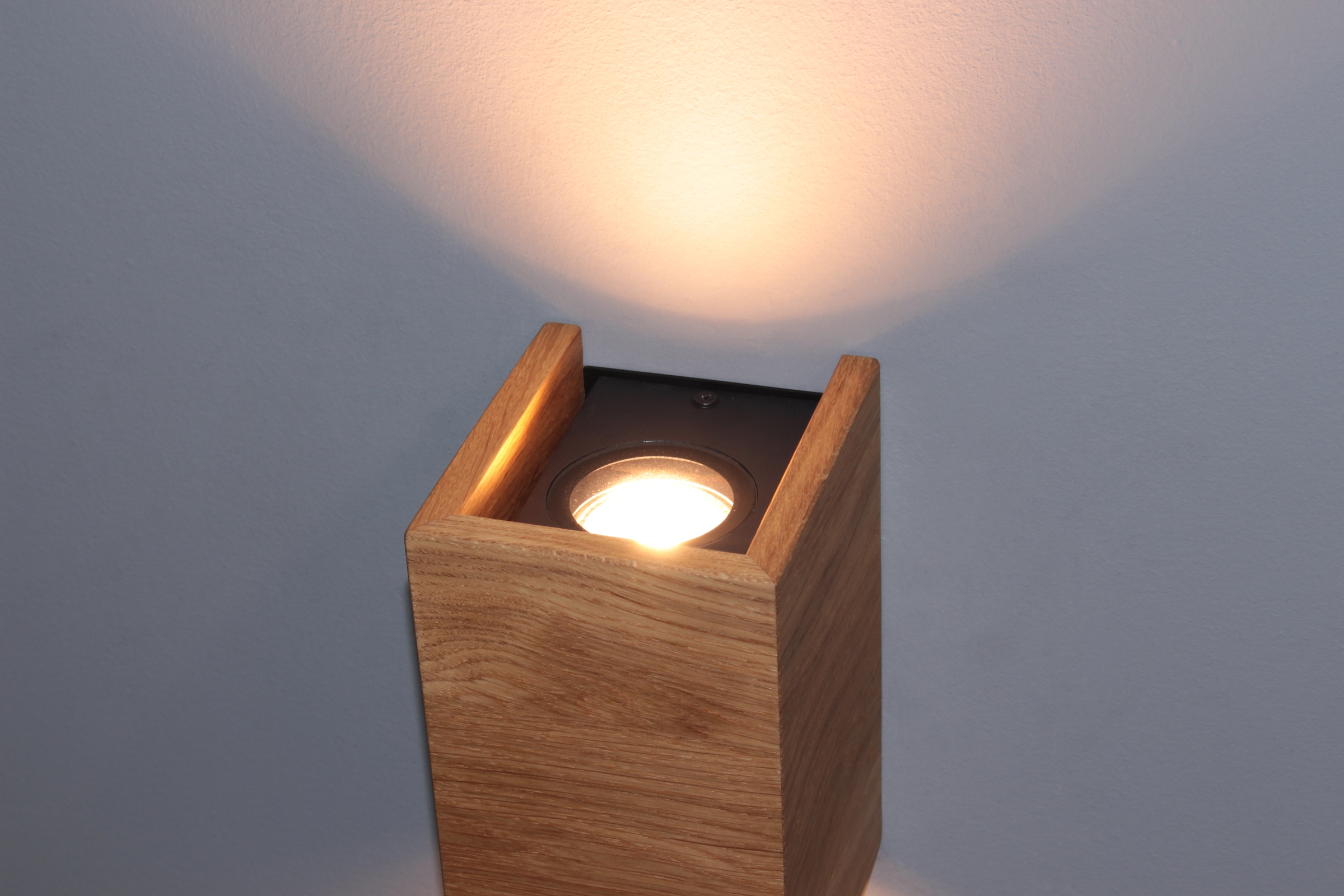 FISCHER & HONSEL LED Wandleuchte »SHINE-WOOD«, 2 flammig, Leuchtmittel GU10 | LED wechselbar, Made in Germany, langlebige LED