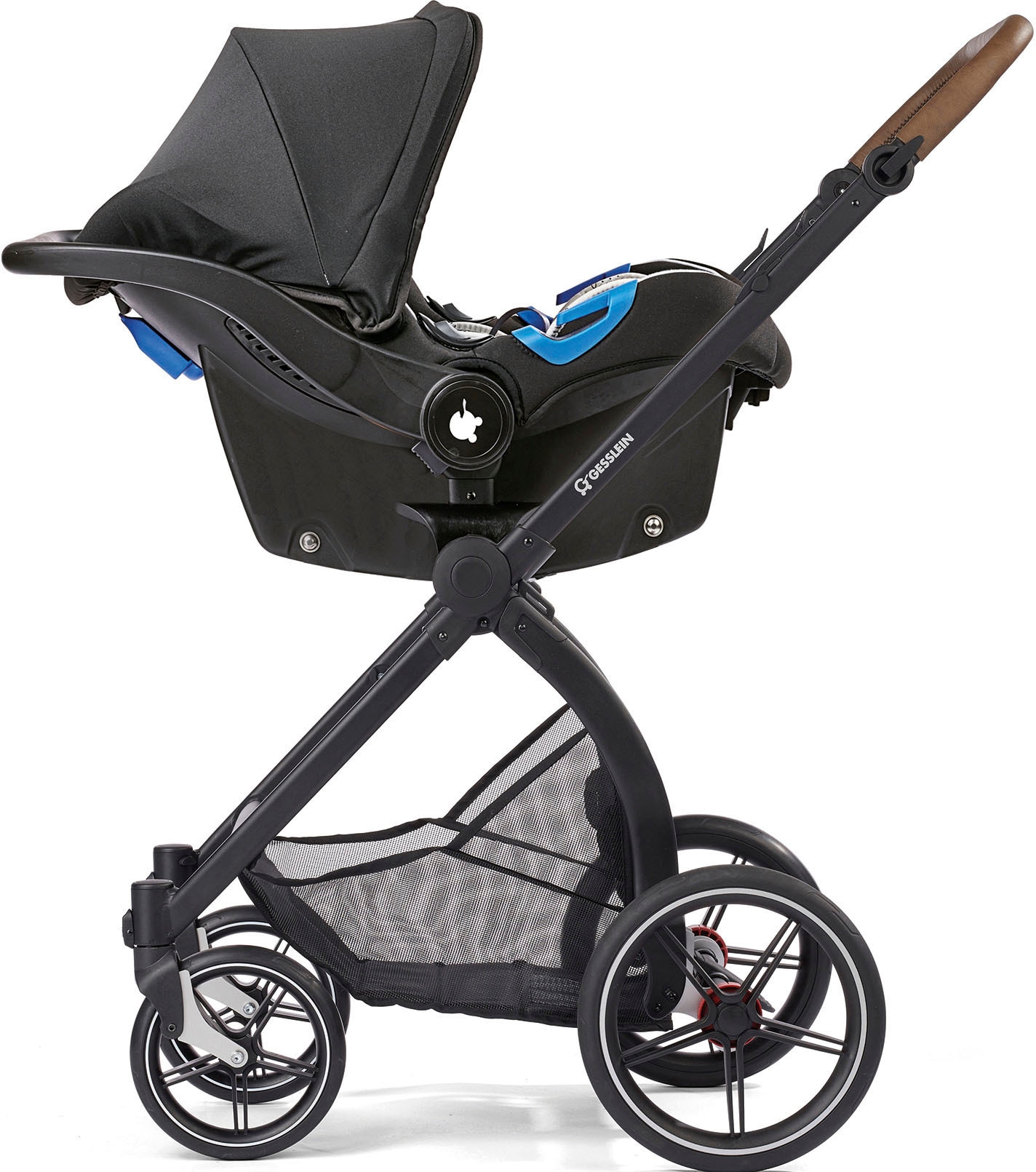 Gesslein Kombi-Kinderwagen »FX4 Soft+ mit Aufsatz Classic schwarz/schwarz, schwarzgrau«, mit Babywanne Cx3 und Babyschalenadapter