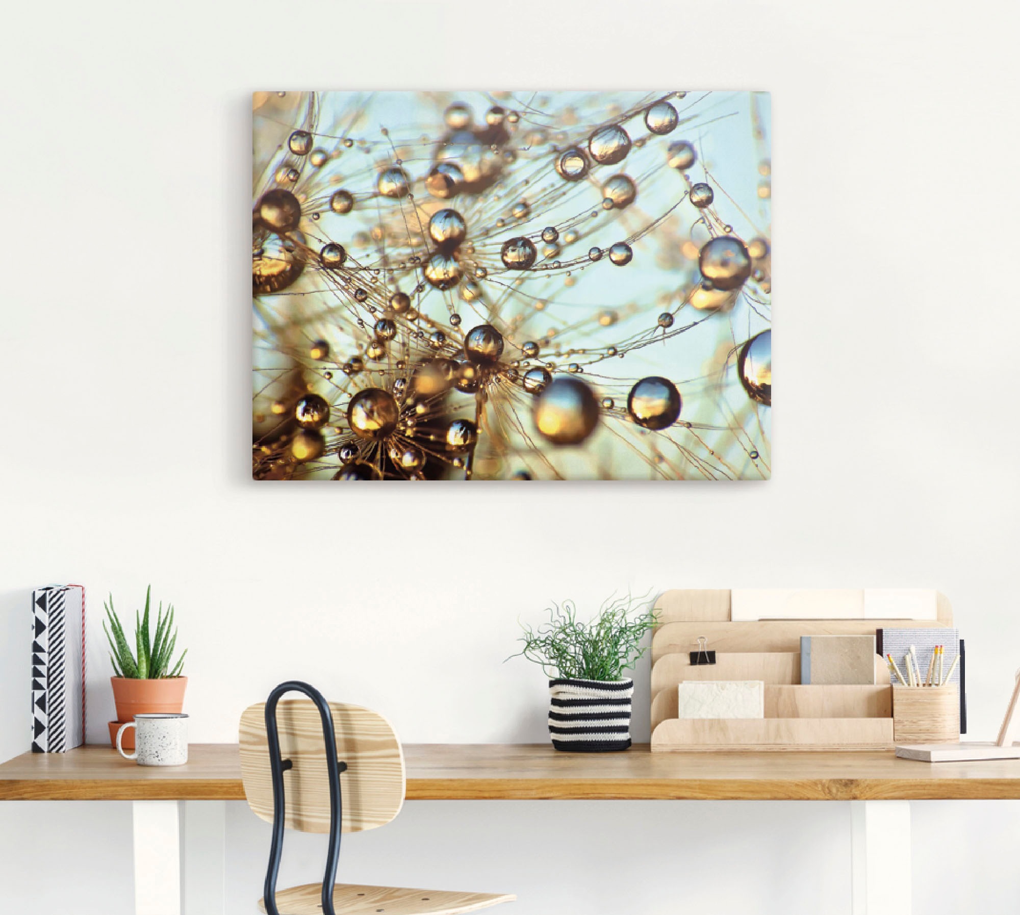 Artland Leinwandbild »Pusteblume tausend Tropfen« Blumen 1 Stk. tlg. auf Holzrahmen gespannt