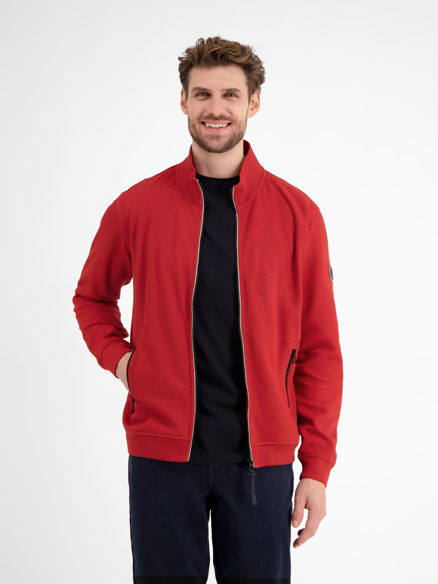 LERROS Sweatjacke »LERROS Unifarbene Sweatjacke für Herren«