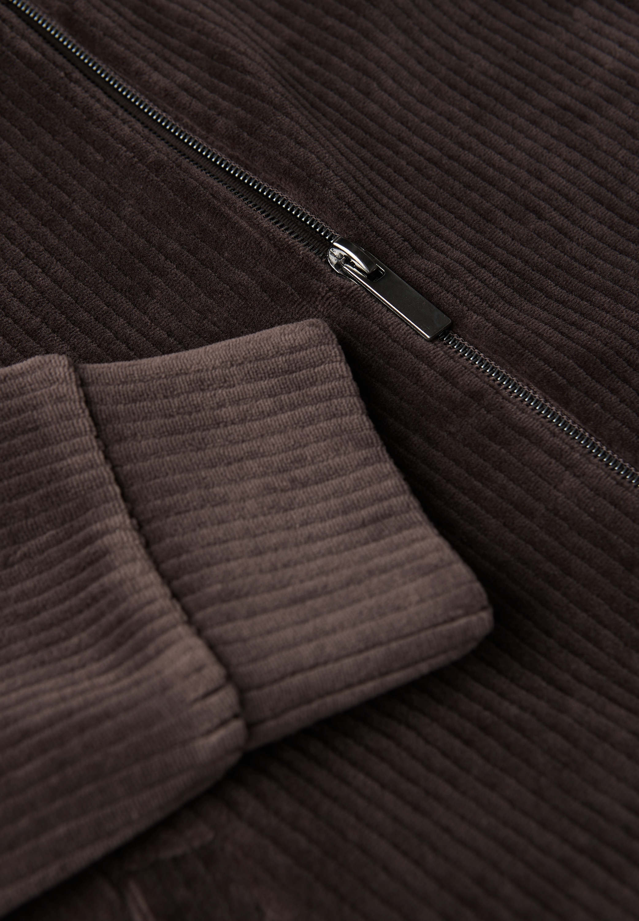 STREET ONE Sweatjacke, Cord, mit elastischem Saum und Reißverschluss