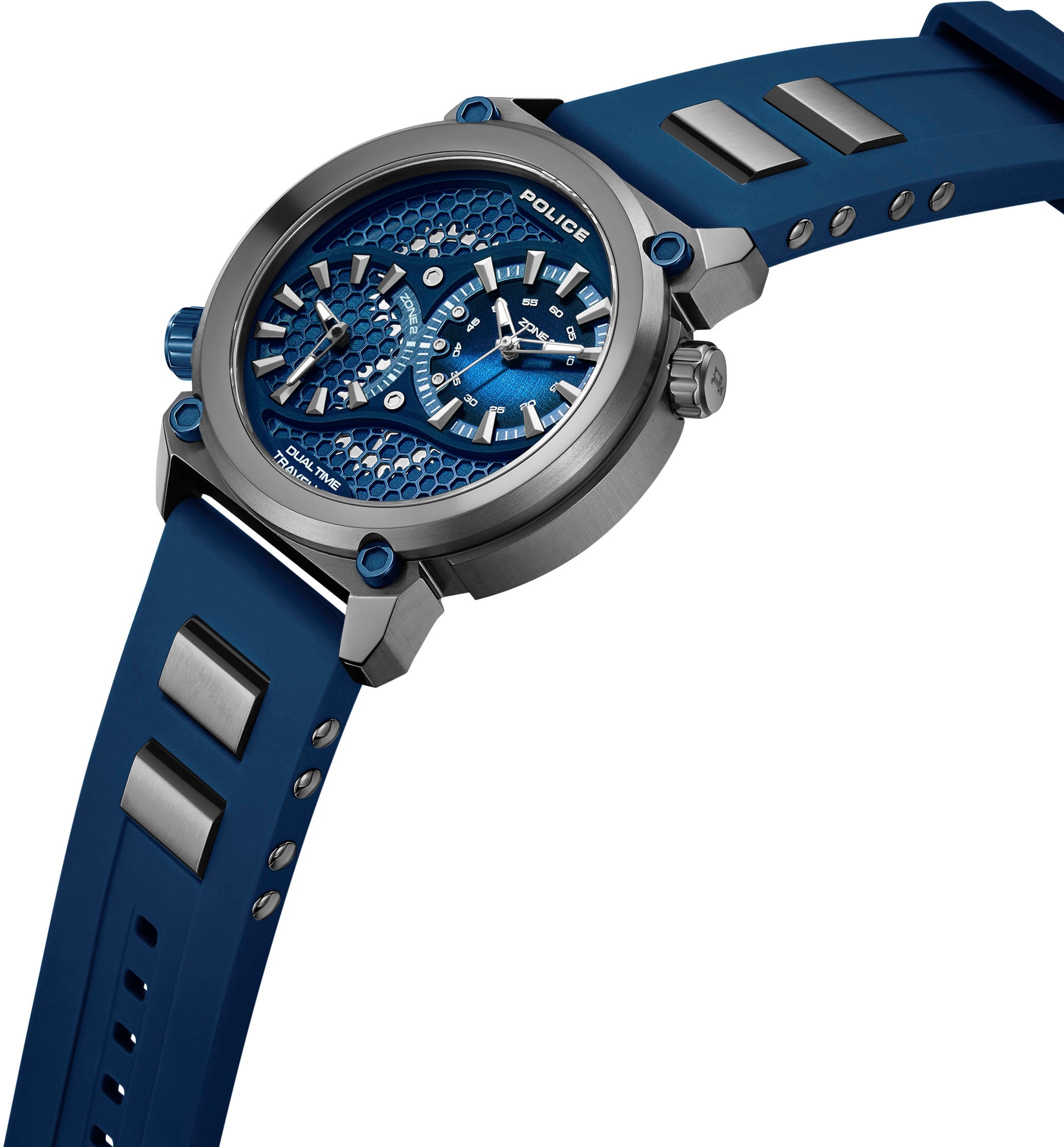 Police Multifunktionsuhr »BOA« Quarzuhr, Armbanduhr, Herrenuhr, Silikonarmband, analog, Dualzeit