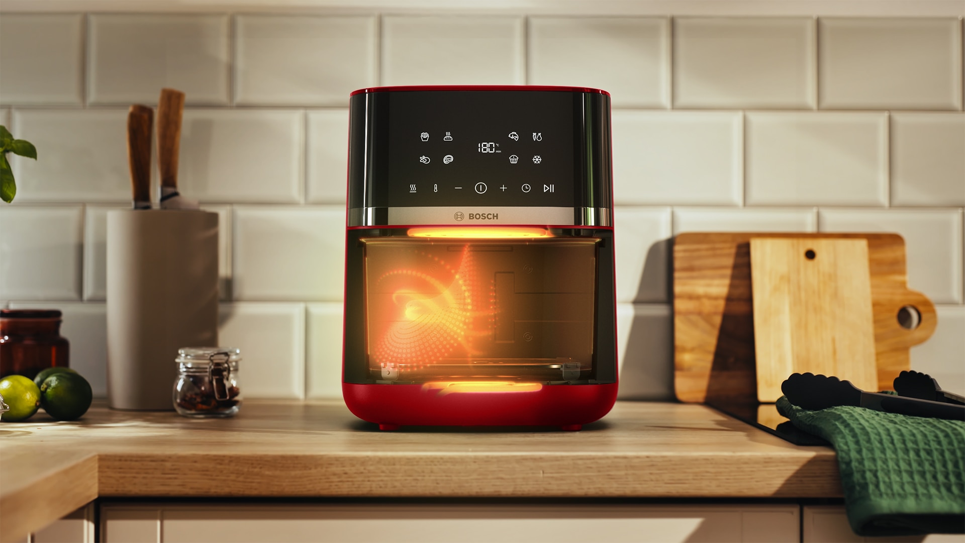 BOSCH Heißluftfritteuse »Air Fryer Serie 4, MAF462B0, 6,1l, 2 Heizelemente, 7 Programme« 2050 W Auftaufunktion, Korb/Gitter spülm.geeignet,