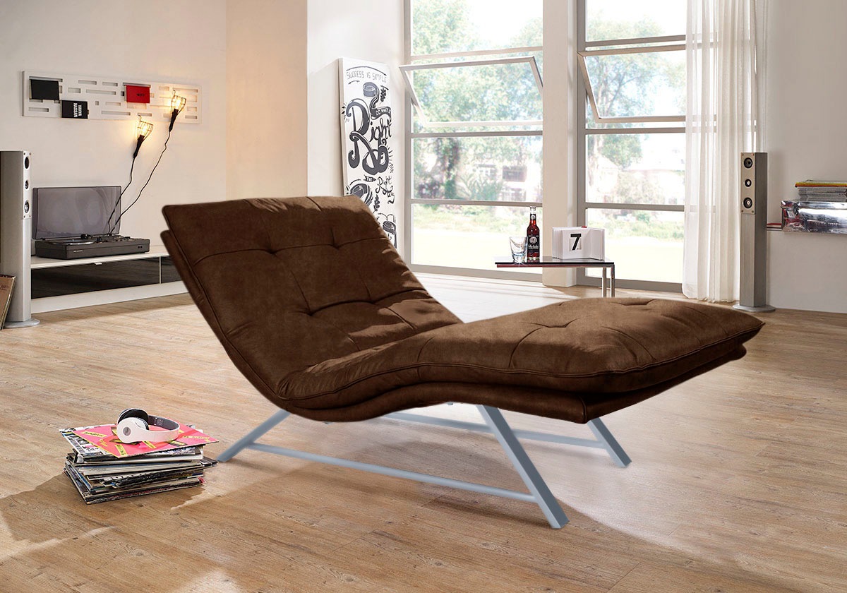 W.SCHILLIG Relaxliege »daily dreams«, in Waffelkissen-Optik, wahlweise mit Motor, Kufengestell, in 2 Breiten
