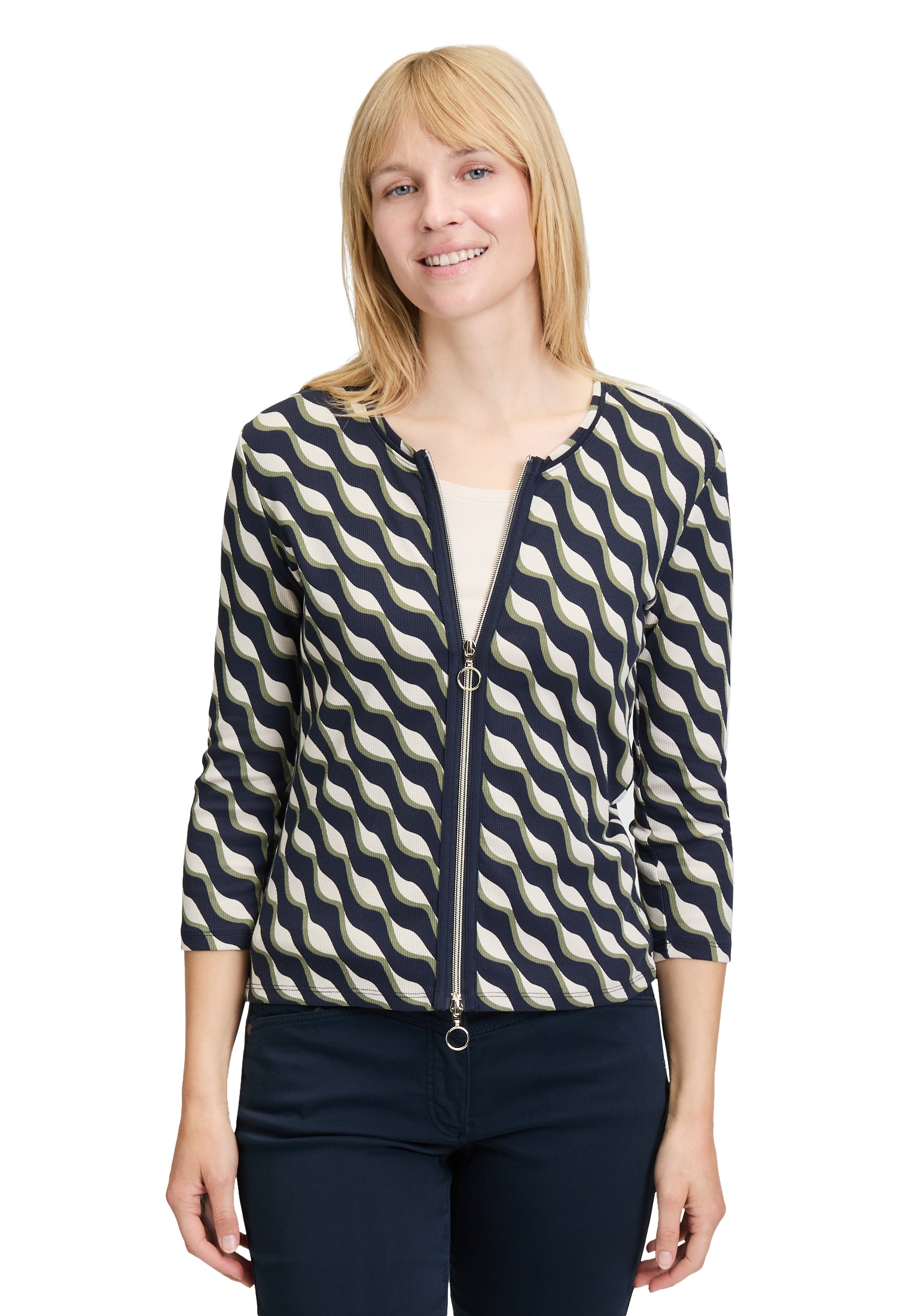 Betty Barclay Langarmshirt »Shirtjacke mit Rippenstruktur«