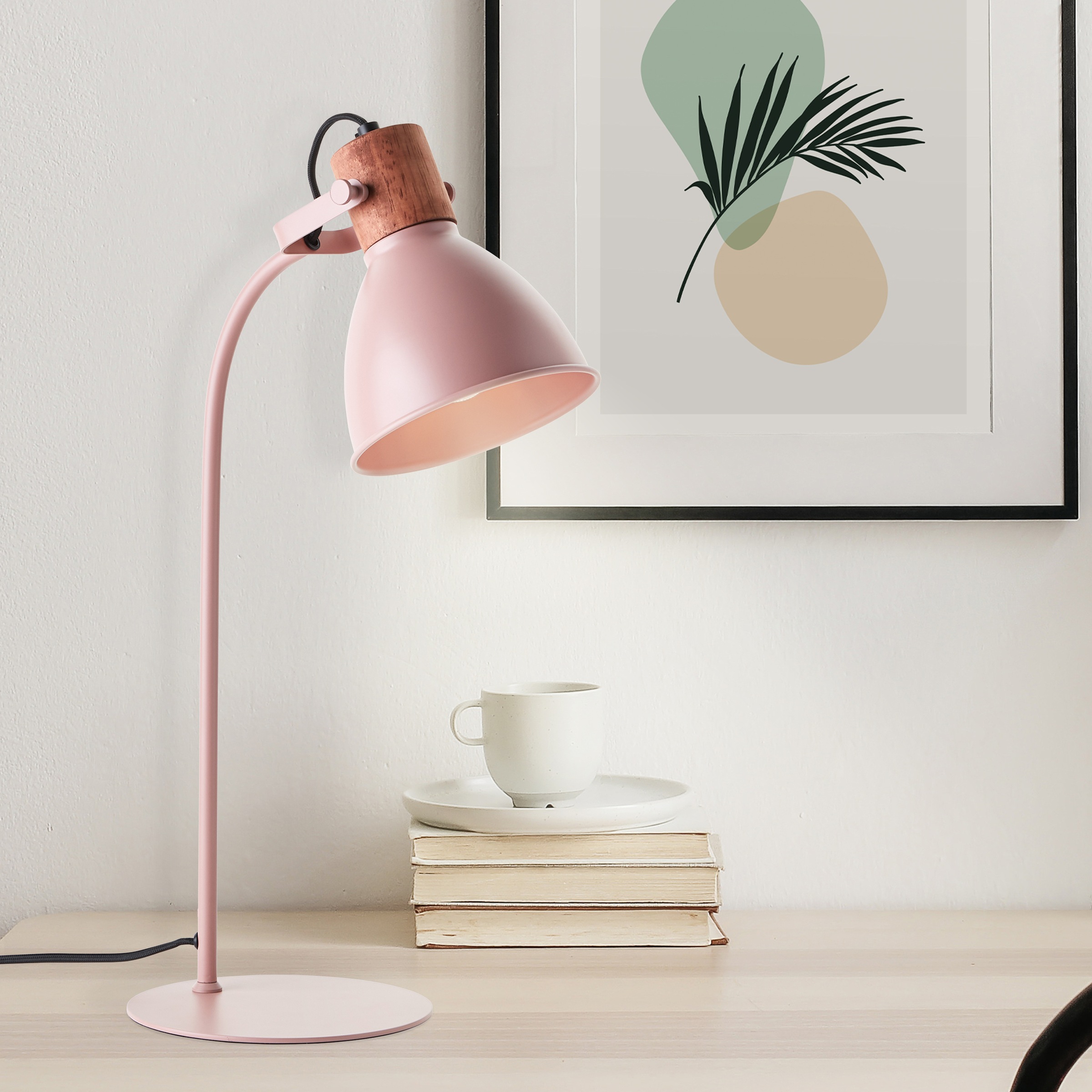 Brilliant Tischleuchte »Erena«, 1 flammig-flammig, Höhe 52 cm, E27,  Metall/Holz, pink hell online kaufen | mit 3 Jahren XXL Garantie | Standleuchten