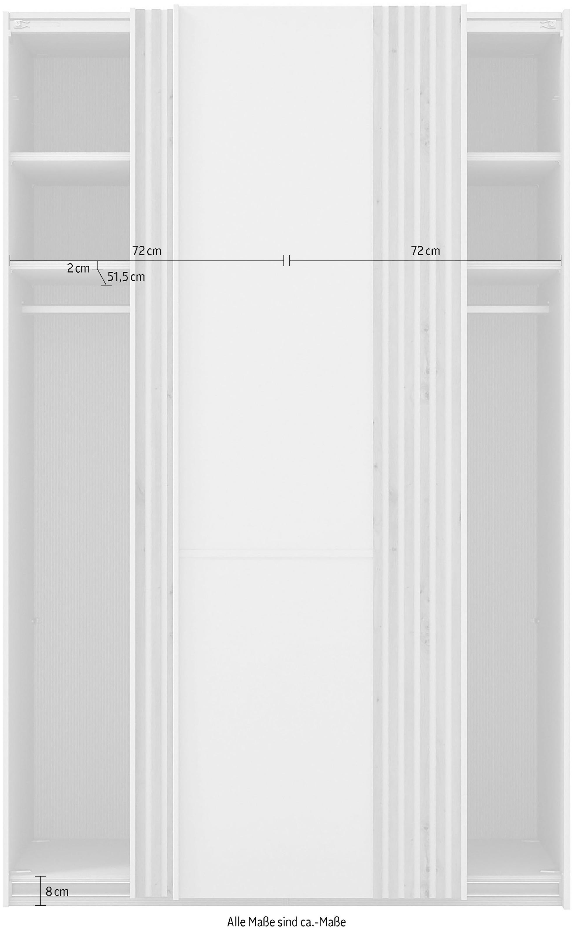 Musterring Schwebetürenschrank »Isabelle« Türen mit Lamellenoptik, verschiedene Größen und Farben, Höhe 236cm