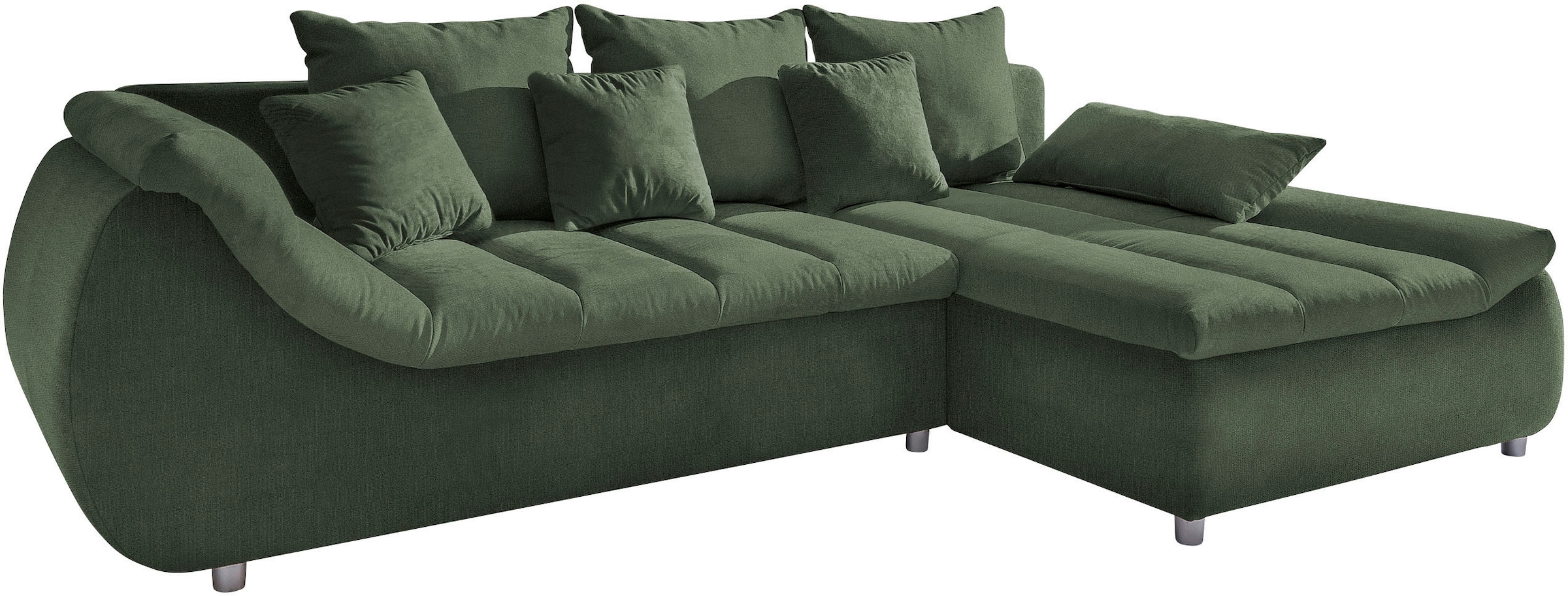 INOSIGN Ecksofa »Imola elegant und bequem, aktuelle Steppung im Sitz, L-Form«, wahlweise mit Bettfunktion
