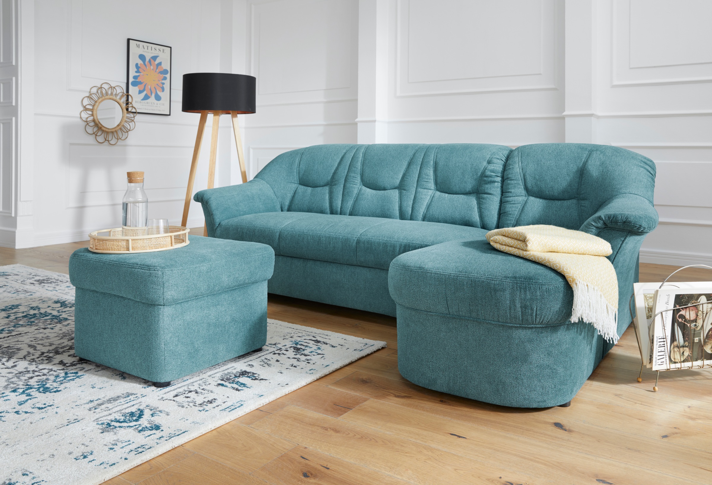 DOMO collection Ecksofa »Sarafina zeitlos und komfortabel, optional mit Federkern, L-Form«, wahlweise mit Bettfunktion