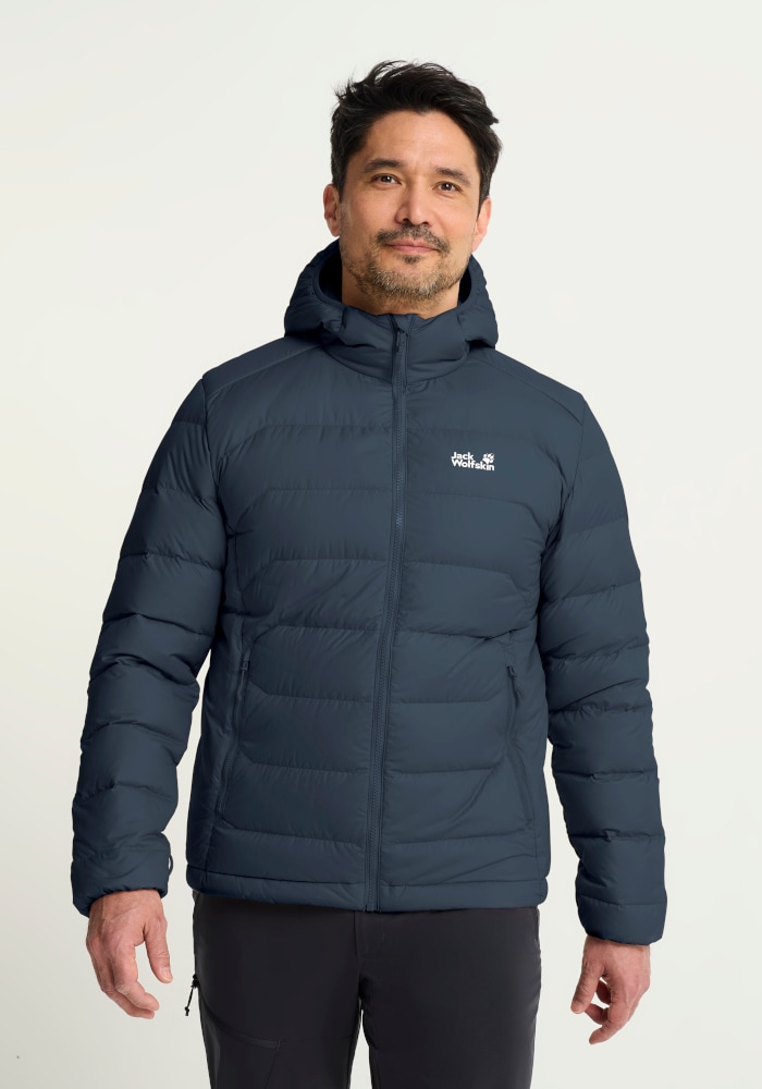 Jack Wolfskin Daunenjacke »WILD PASS DOWN HOODY M RDS« mit Kapuze mit Kapuze, 3-in-1-kompatibel, warm gefüttert