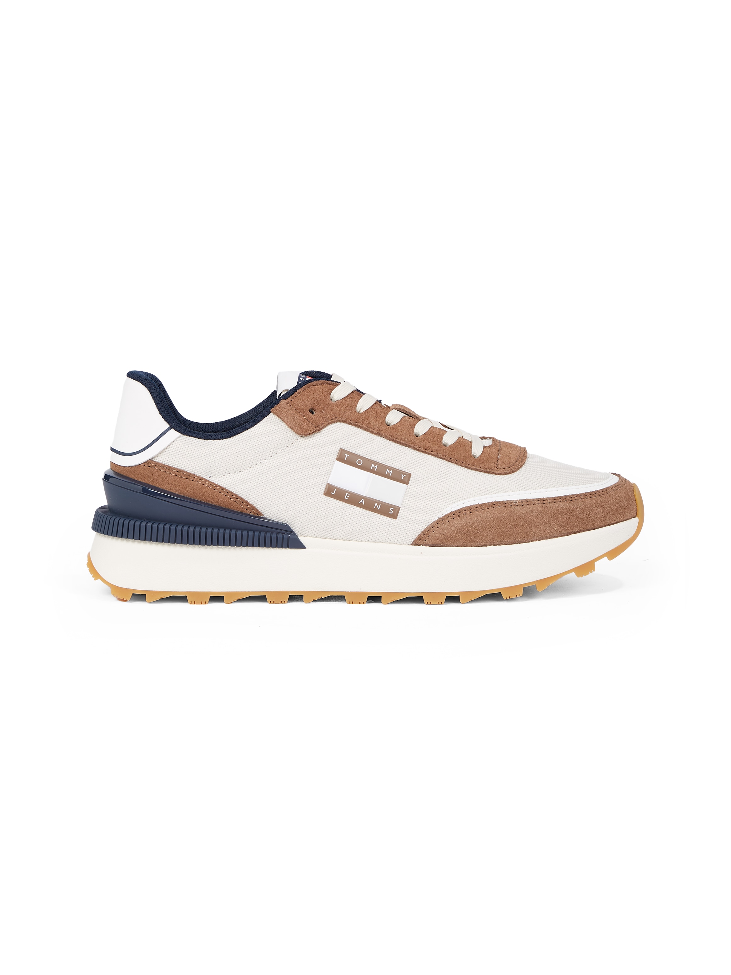 Tommy Jeans Keilsneaker »TJM TECHNICAL RUNNER ESS«, Freizeitschuh, Halbschuh, Schnürschuh mit gepolstertem Schaftrand