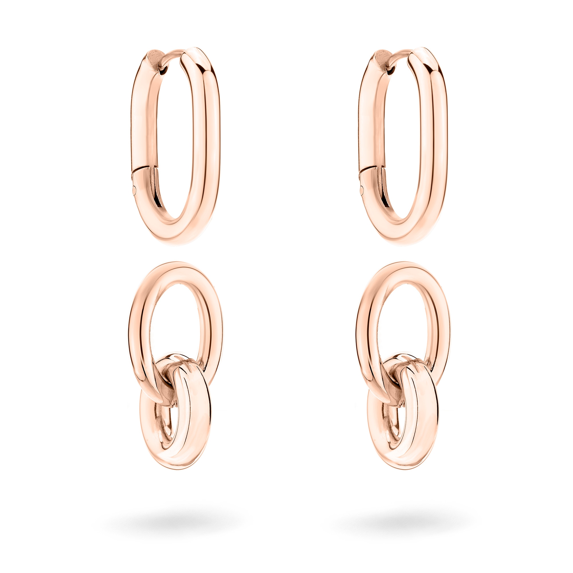 Liebeskind Berlin Paar Creolen »Schmuck Geschenk Edelstahl Ohrringe Modern Knot« Einhänger abnehmbar