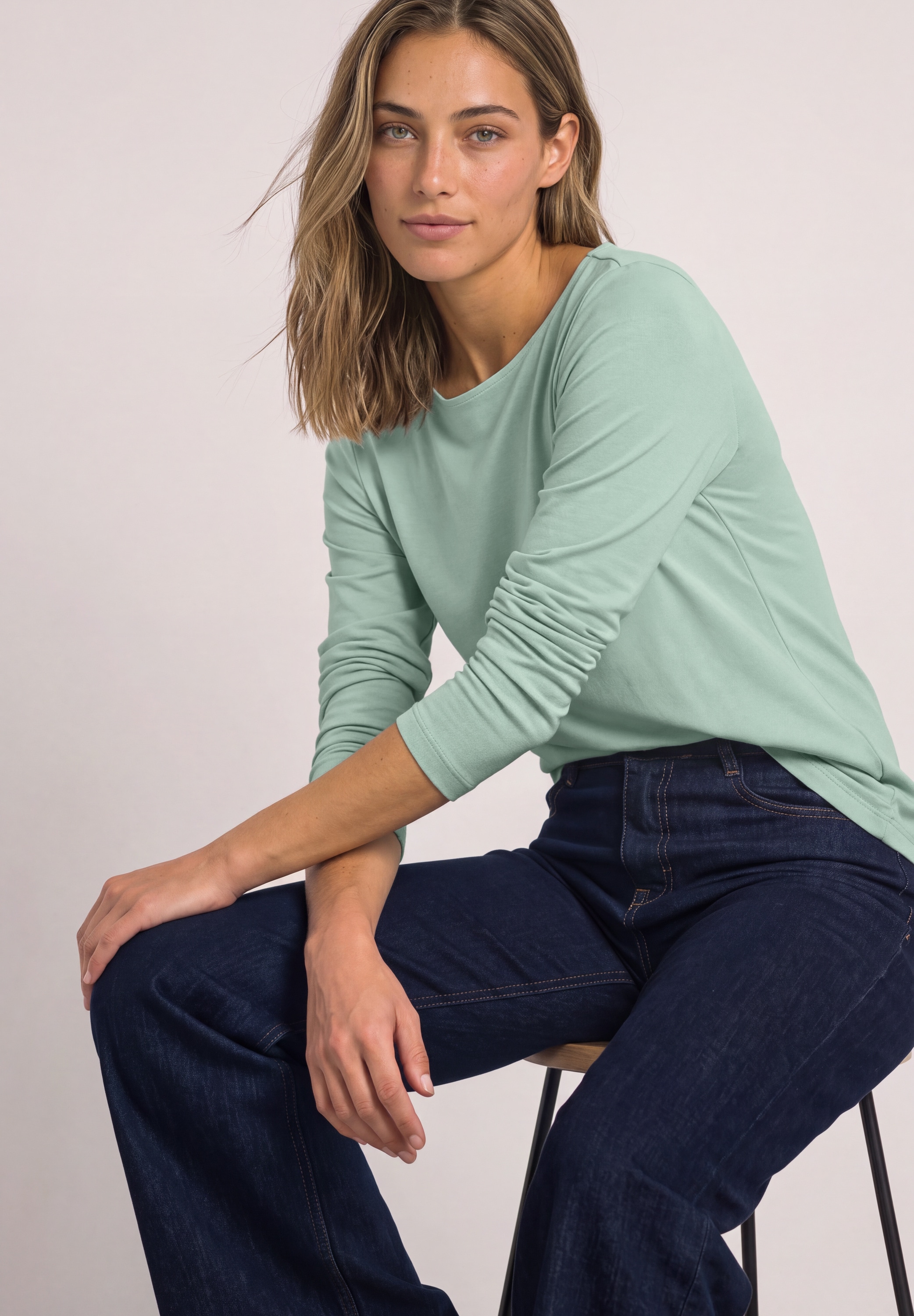 STREET ONE Langarmshirt »Style Lanea« Shirt mit U-Boot-Ausschnitt