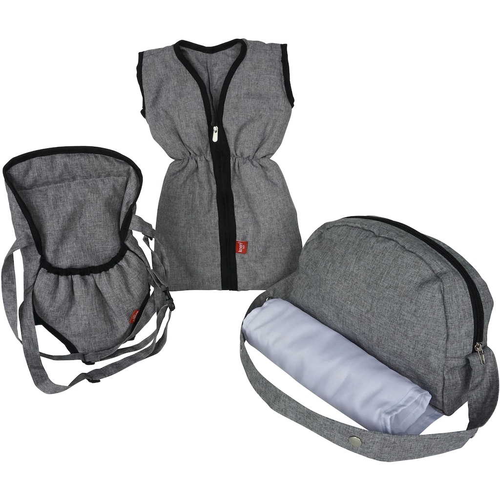 Knorrtoys® Puppen Schlafsack »Puppenzubehörset - Stone«, (Set, 3 tlg.), mit Puppenbauchtrage und Wickeltasche