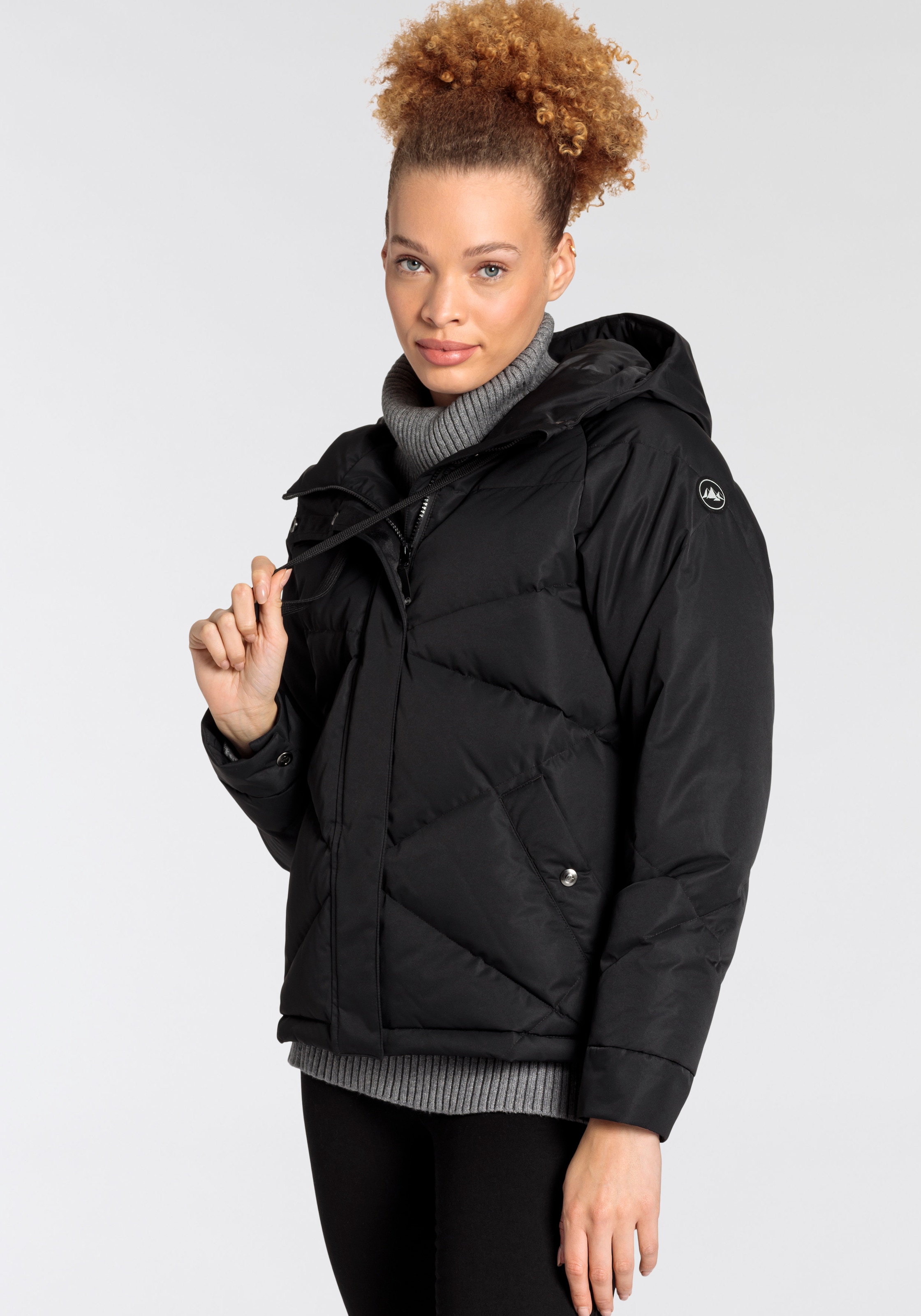 Polarino Daunenjacke, mit Kapuze, im Oversize-Fit, atmungsaktiv, wasserabweisend & isolierend