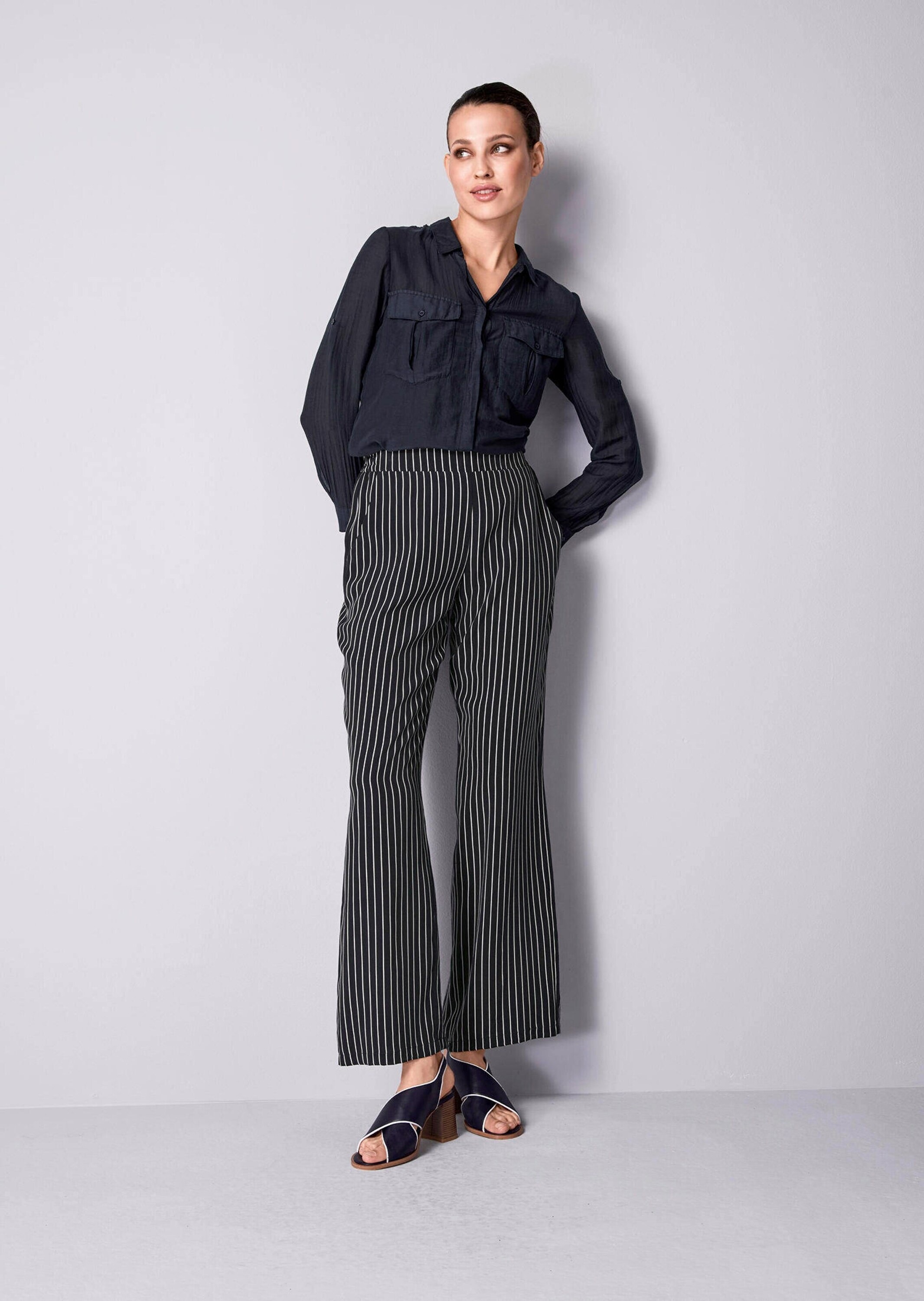 Alba Moda Stoffhose »Wideleg Hose Wideleg Hose in Streifenoptik«