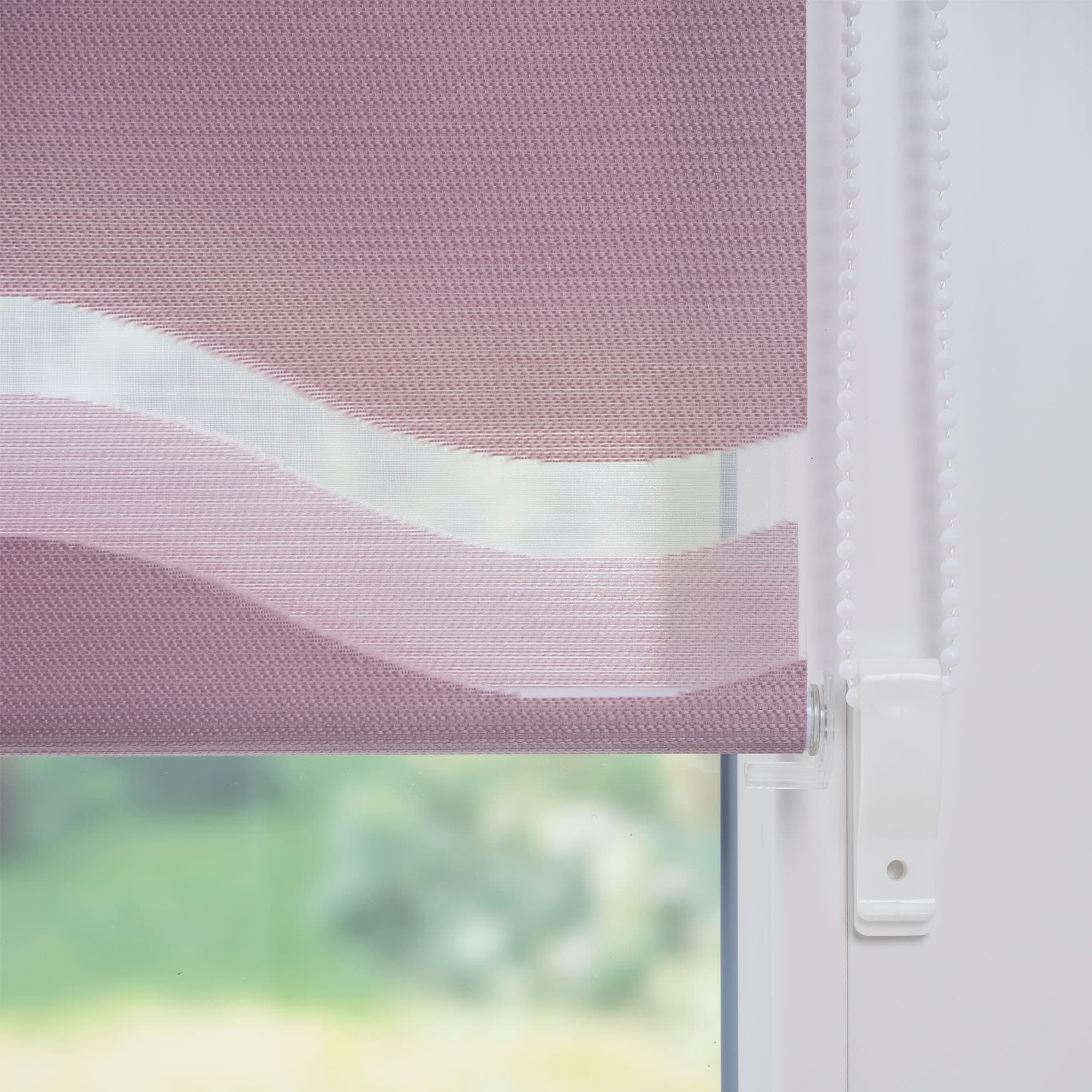 Liedeco Doppelrollo »Wave«, Lichtschutz, ohne Bohren, freihängend, Klemmfix-DUO-Rollo, Doppelrollo "Wave"