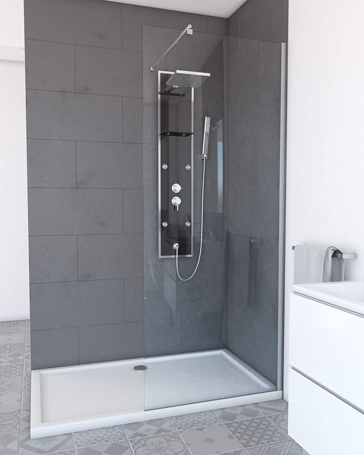 Marwell Walk-in-Dusche »PLANO«, verchromte Aluminiumprofile