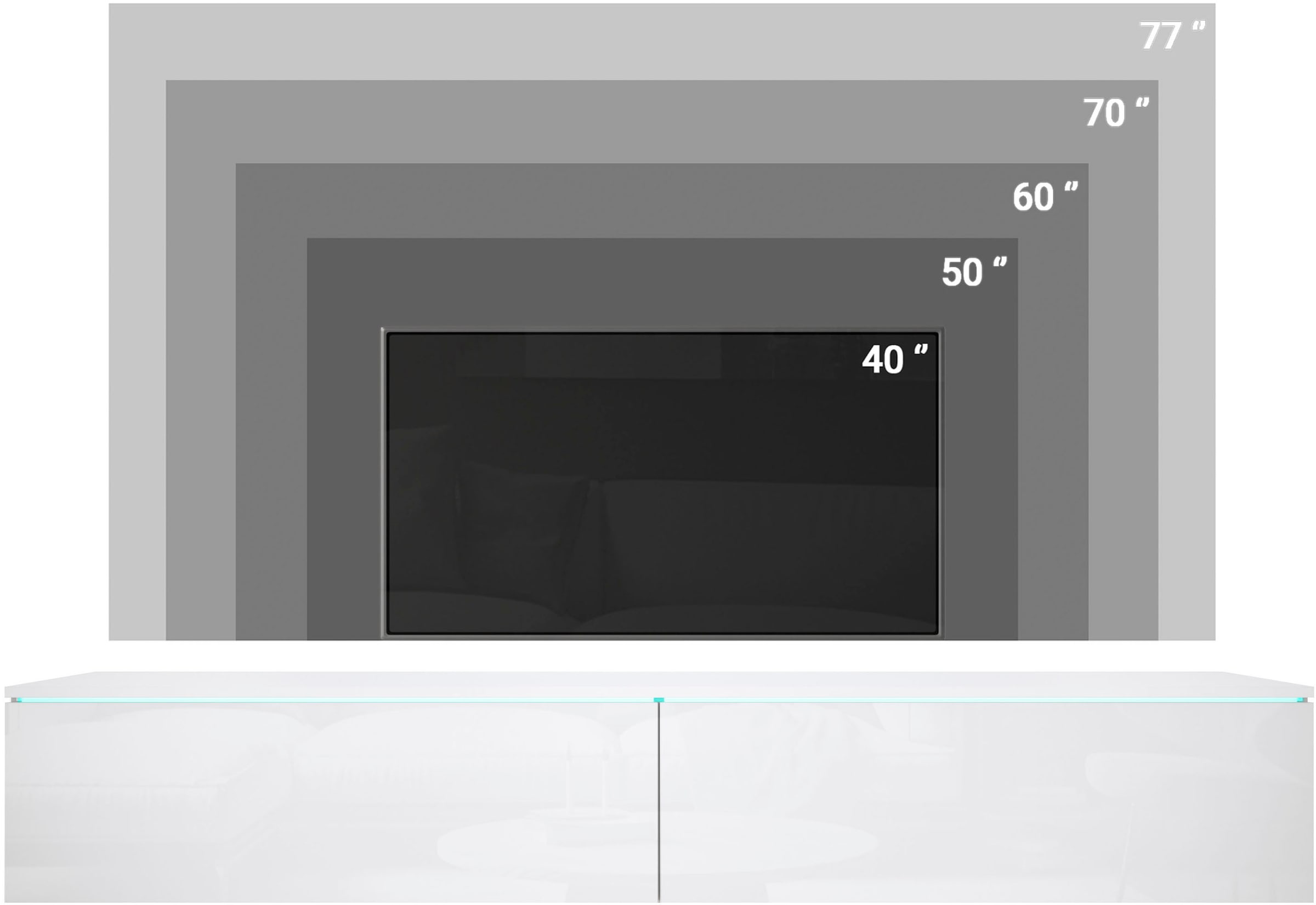 INOSIGN Lowboard »Vera, wahlweise mit oder ohne Beleuchtung« gefräste MDF Front mit 3D Effekt, stehend und hängend montierbar