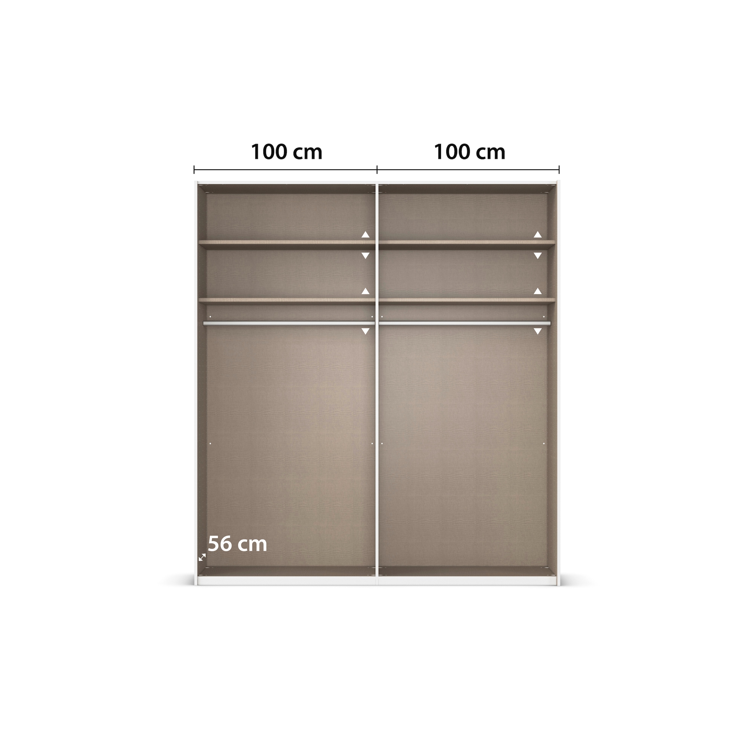 rauch Schwebetürenschrank »Kleiderschrank Schrank Garderobe Schlafzimmerschrank EVELYN«, in elegantem Stil, in 5 Breiten, Griffe in Korpusfarbe MADE IN GERMANY