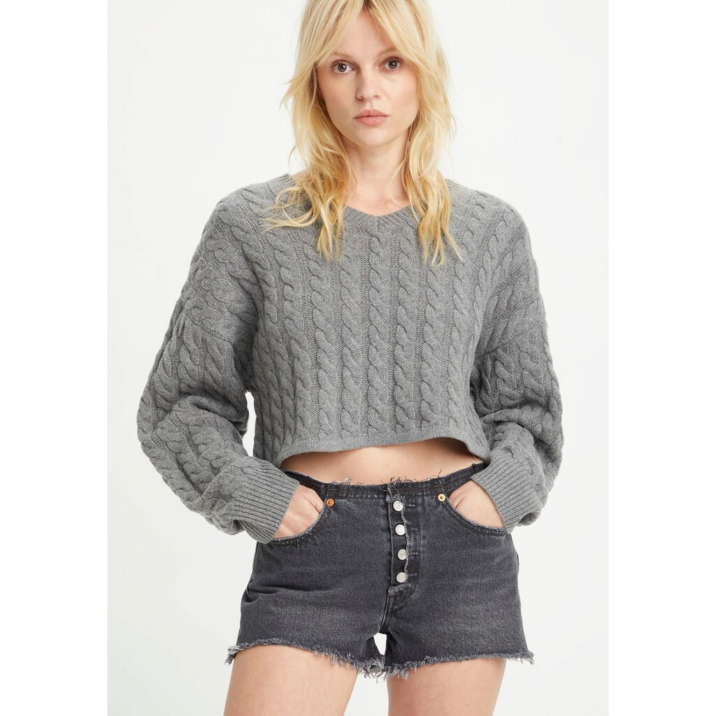 Levi's® Wollpullover »RAE CROPPED SWEATER« mit Zopfmuster super kurz geschnitten Levi's® Wollpullover »RAE CROPPED SWEATER« mit Zopfmuster super kurz geschnitten