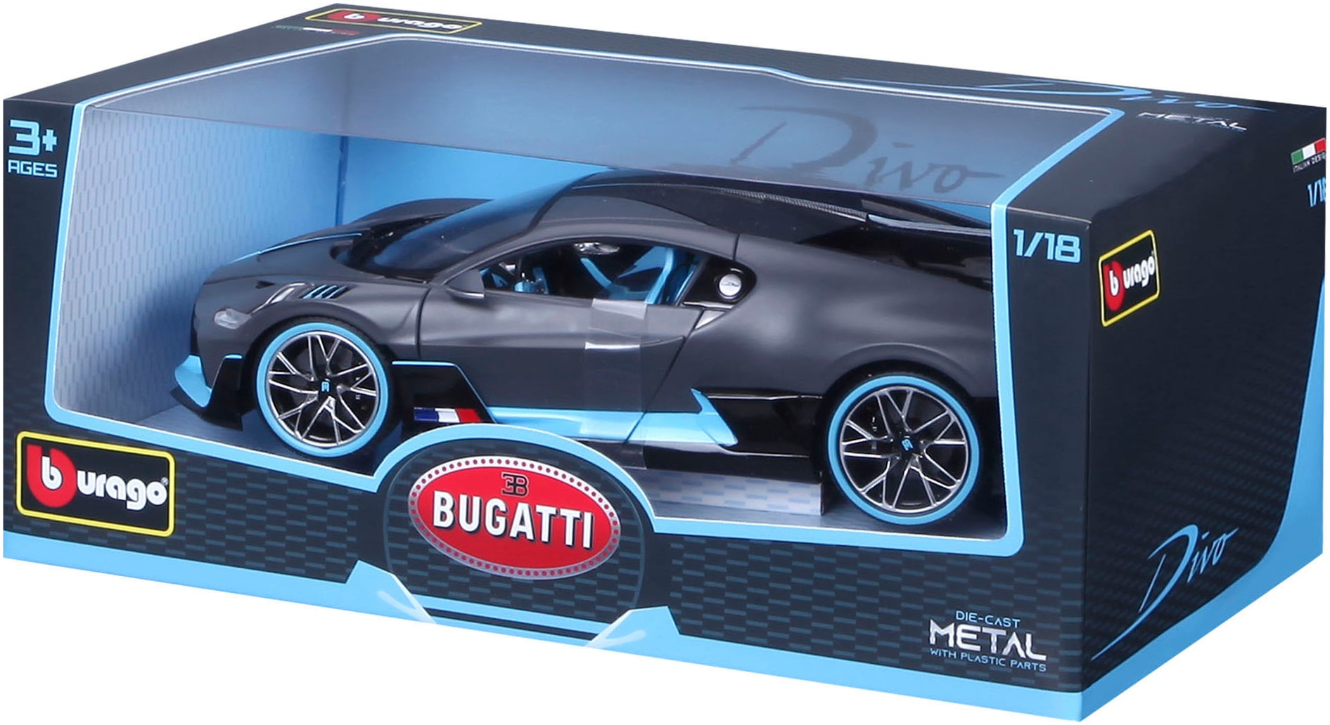 Bburago Sammlerauto »Bugatti Divo, dunkelgrau«, 1:18