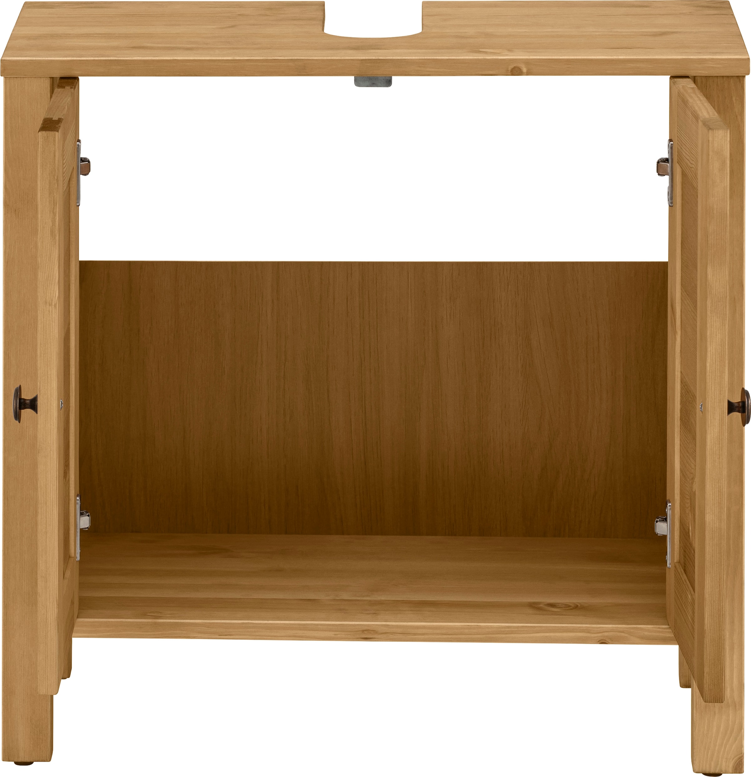 Home affaire Waschbeckenunterschrank »Ayanna«, aus Massivholz, FSC®, Lamellenfront, Höhe 57 cm, Breite 59 cm